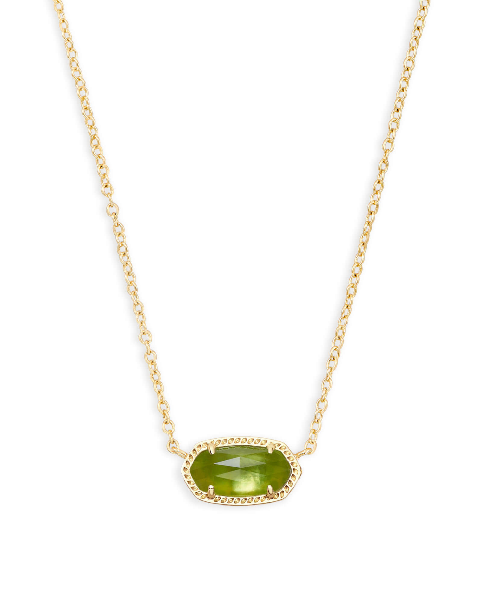 Photos - Pendant / Choker Necklace KENDRA SCOTT Elisa Gold Pendant Necklace in Peridot Illusion | Clear Glass 