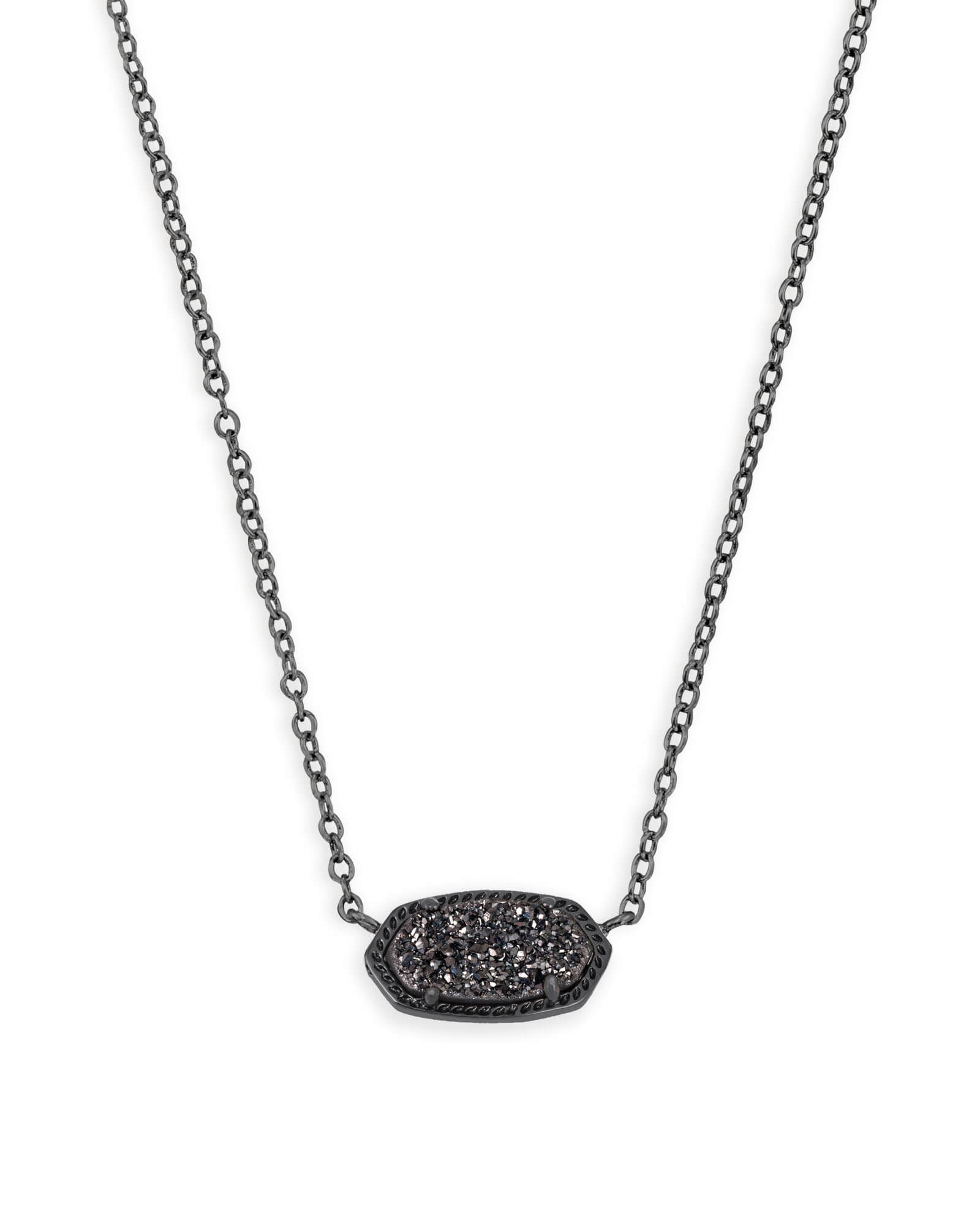 Kendra Scott Elisa Pendant Necklace in Black | Drusy