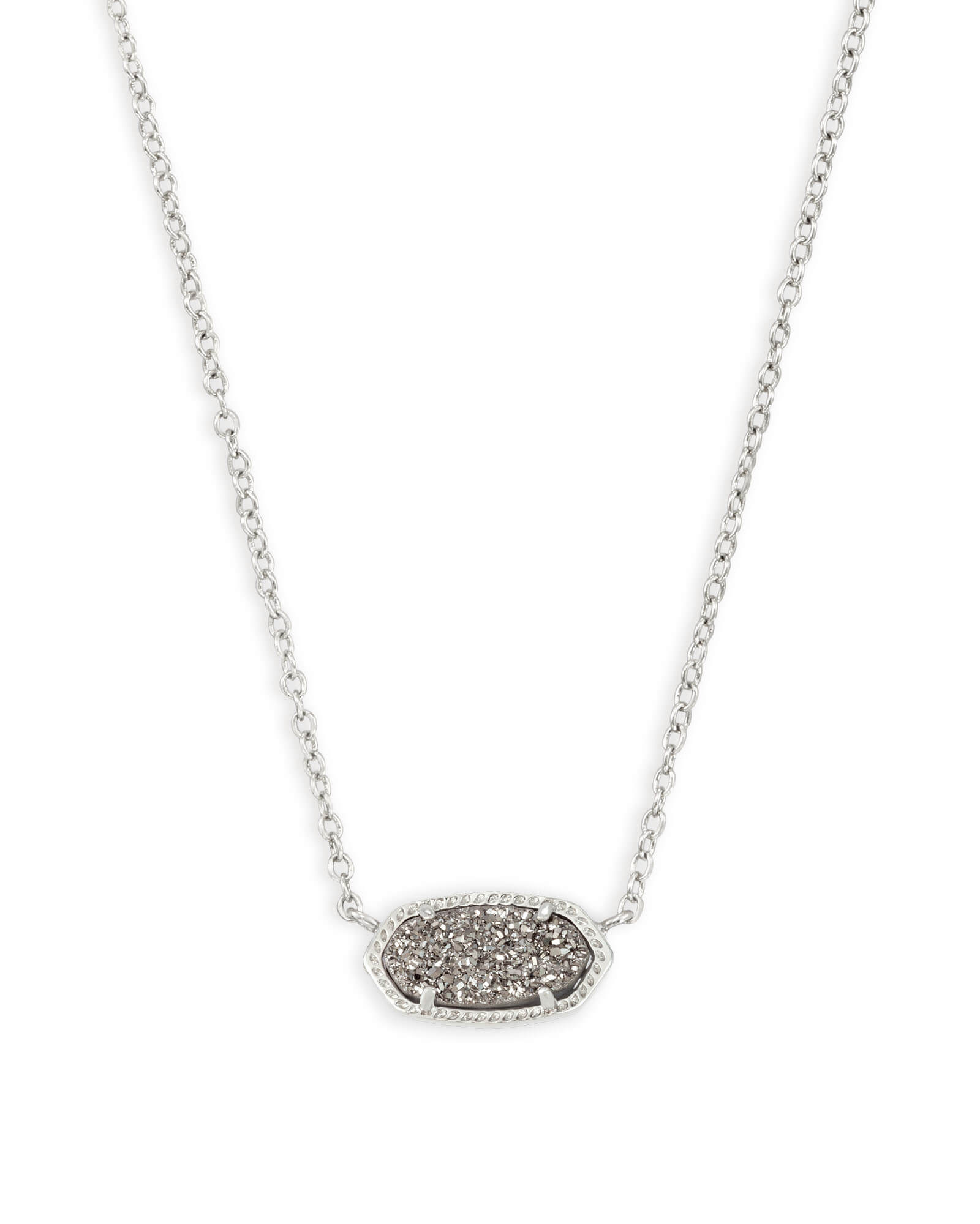 Photos - Pendant / Choker Necklace KENDRA SCOTT Elisa Silver Pendant Necklace in Platinum | Drusy 