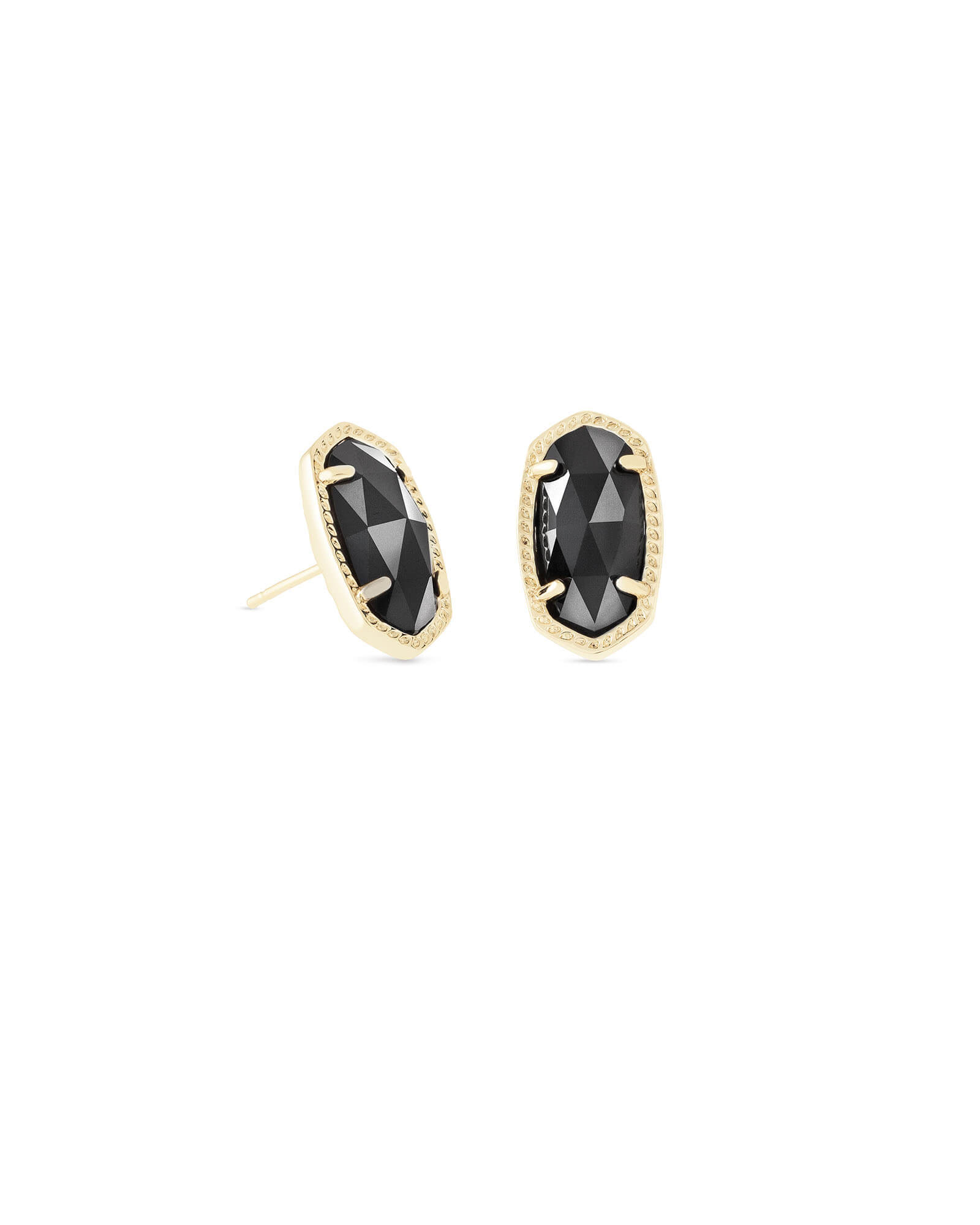 Kendra Scott Ellie Gold Stud Earrings in Black | Opaque Glass