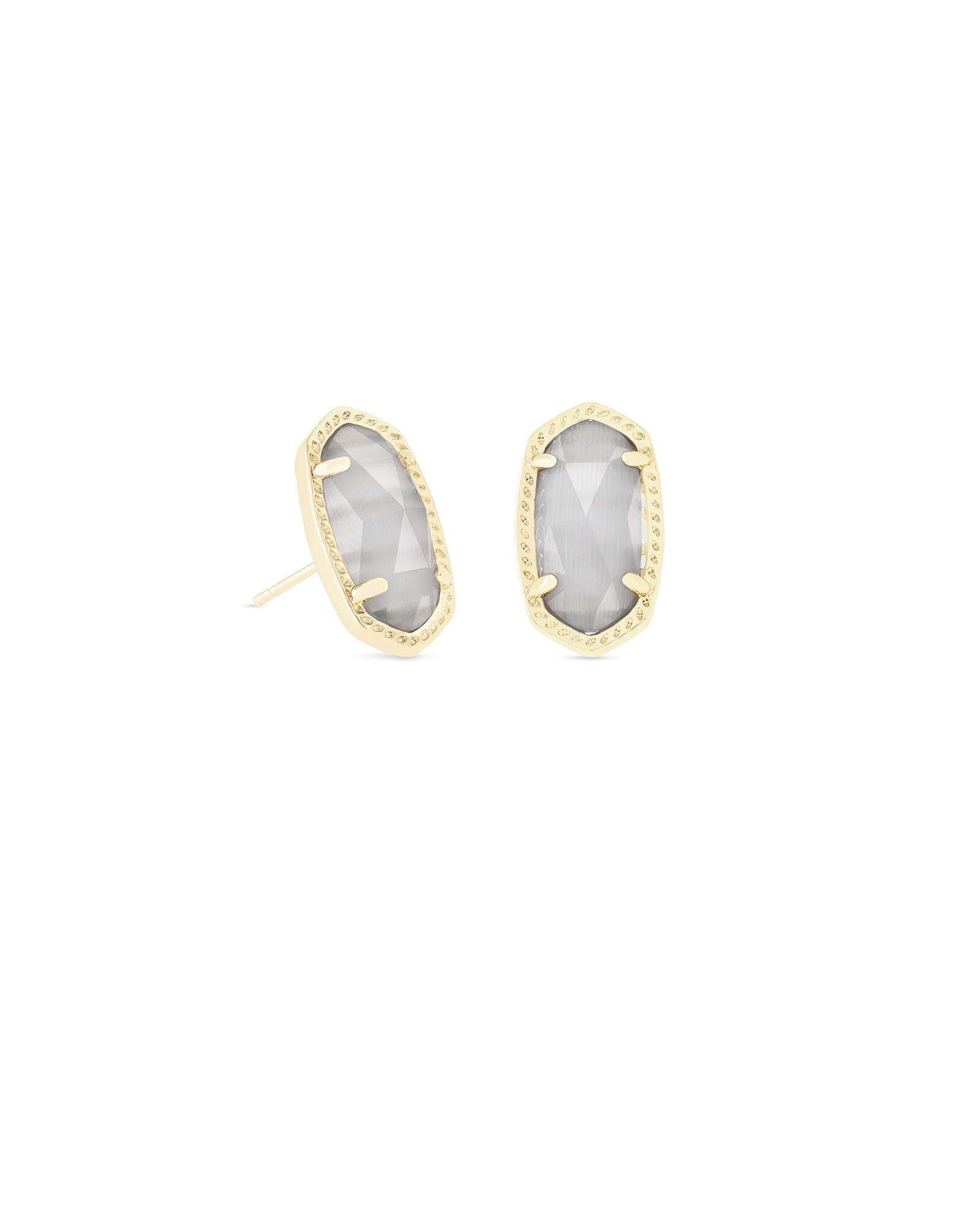 Kendra Scott Ellie Gold Stud Earrings in Slate | Cats Eye (Glass)