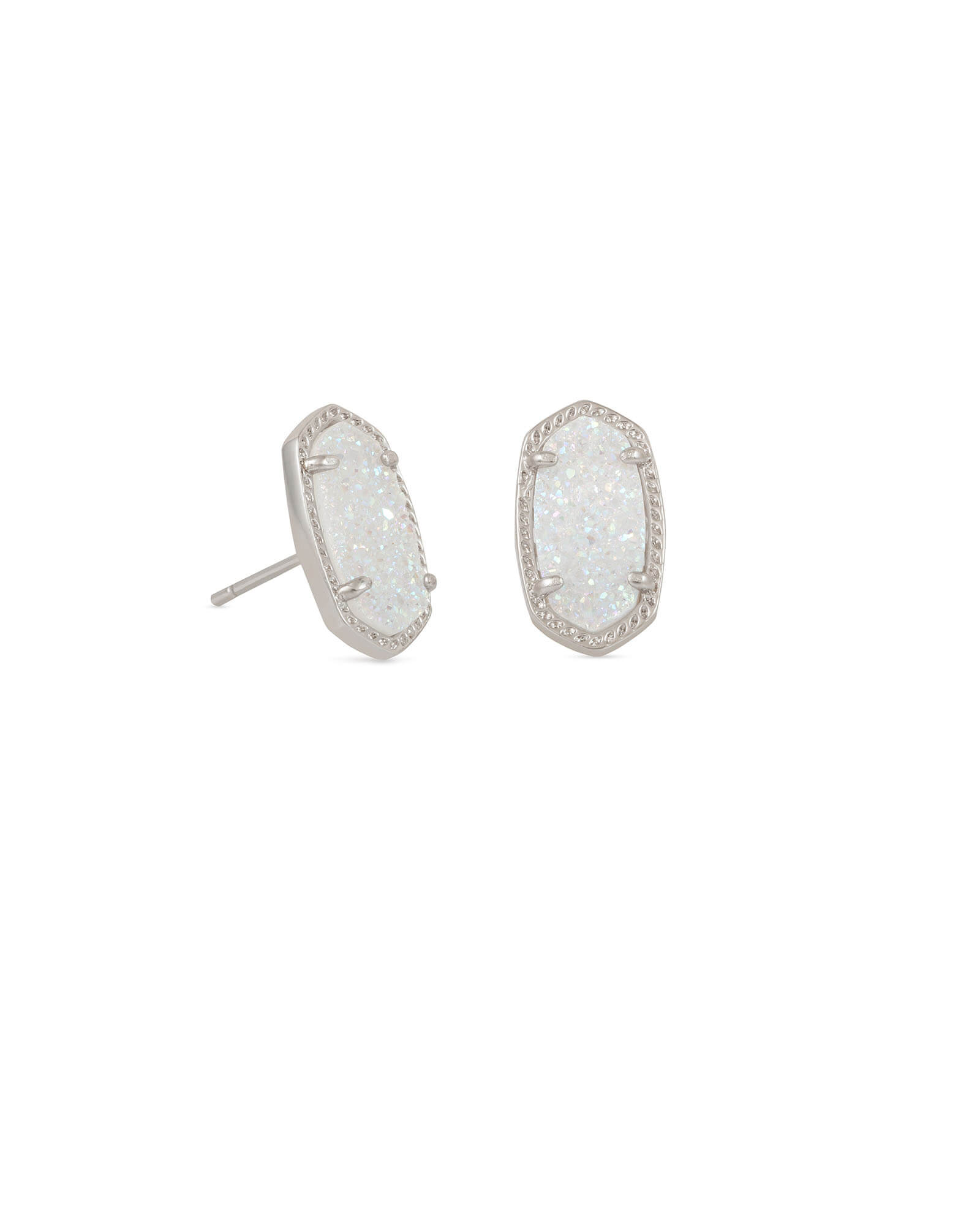 Kendra Scott Ellie Silver Stud Earrings in Iridescent | Drusy