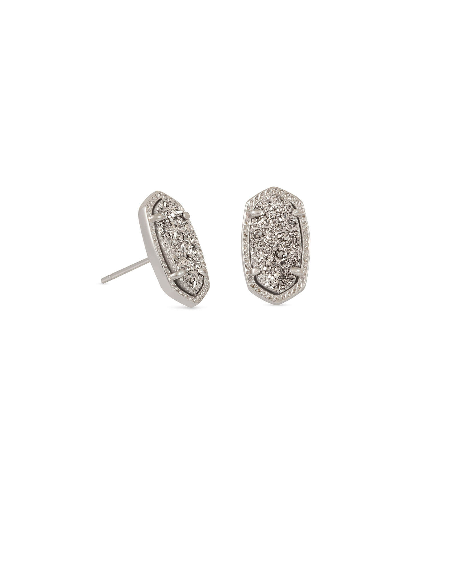 Kendra Scott Ellie Silver Stud Earrings in Platinum | Drusy