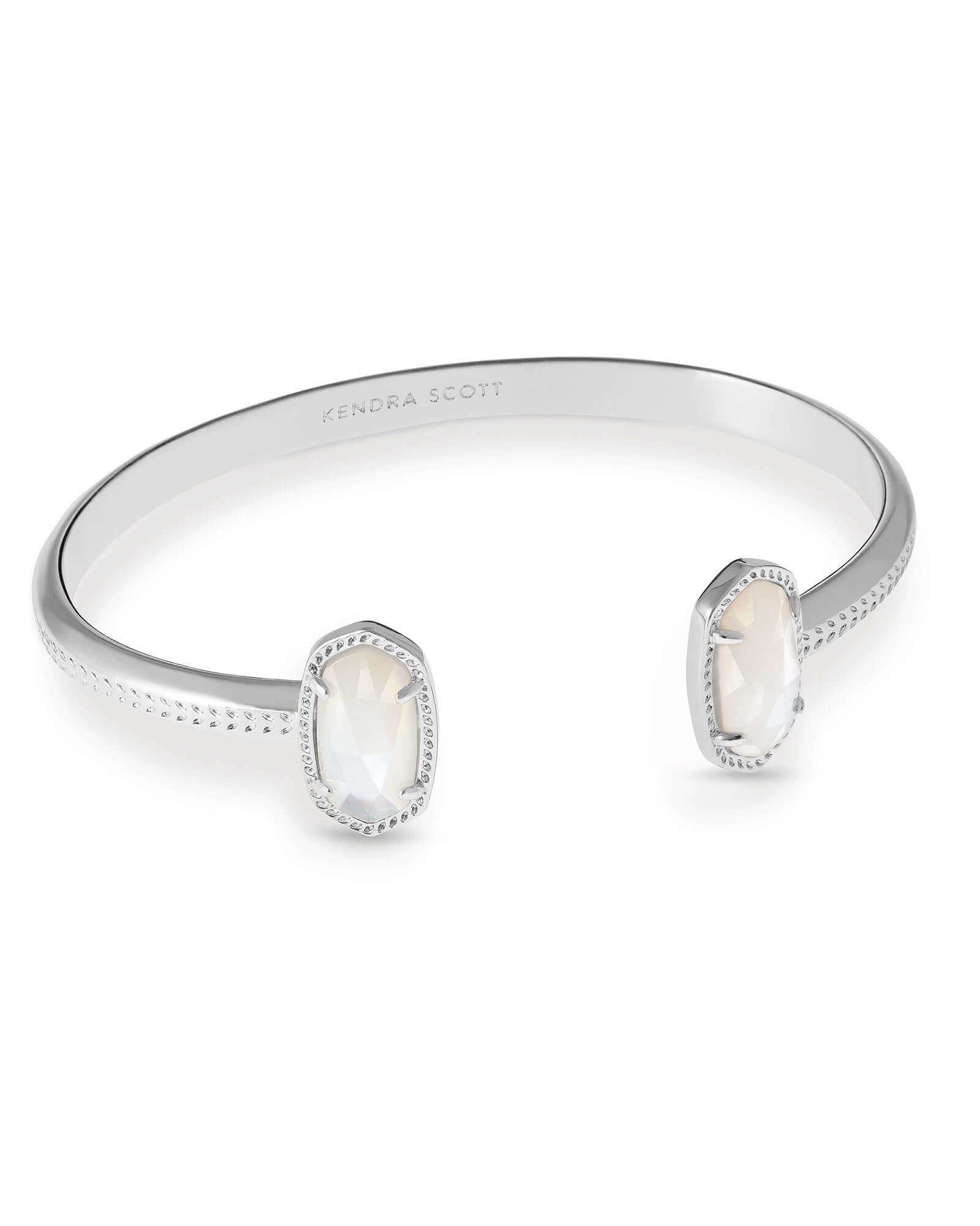 Kendra Scott Elton Silver Cuff Bracelet in Ivory Mother-of-Pearl | Mother Of Pearl