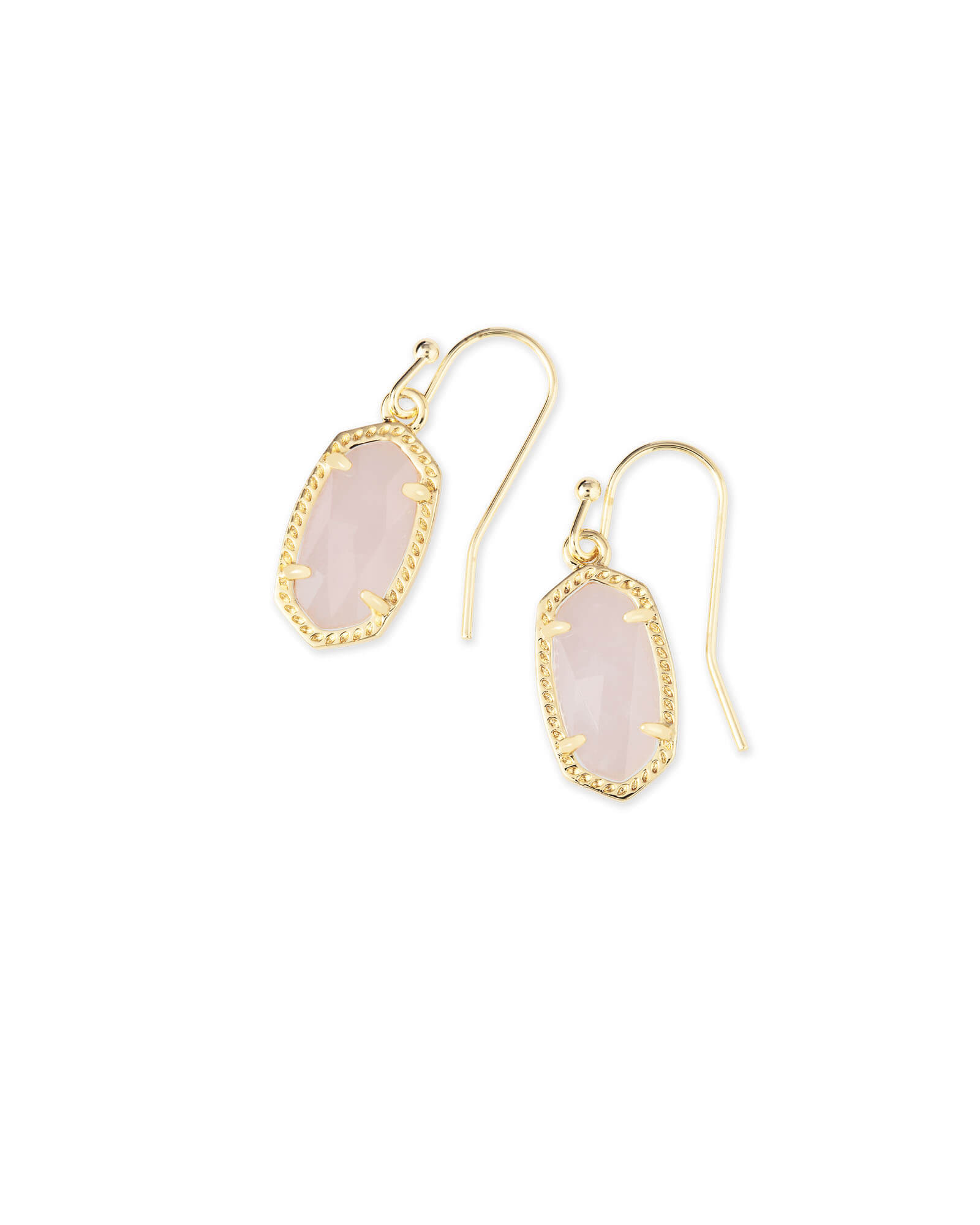 Kendra Scott Lee Gold Drop Earrings in Rose | Quartz