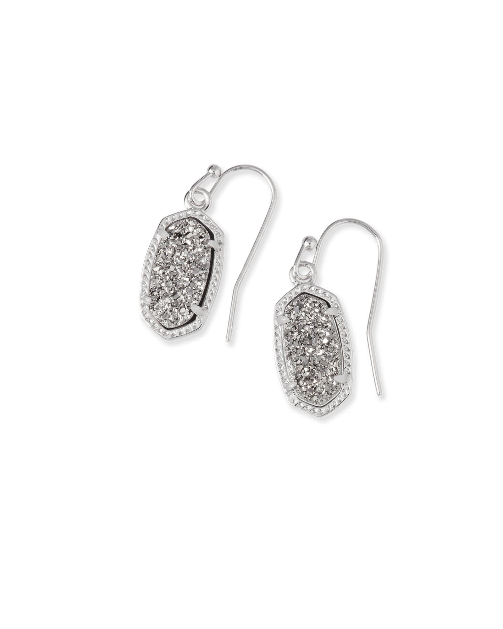 Kendra Scott Lee Silver Drop Earrings in Platinum | Drusy