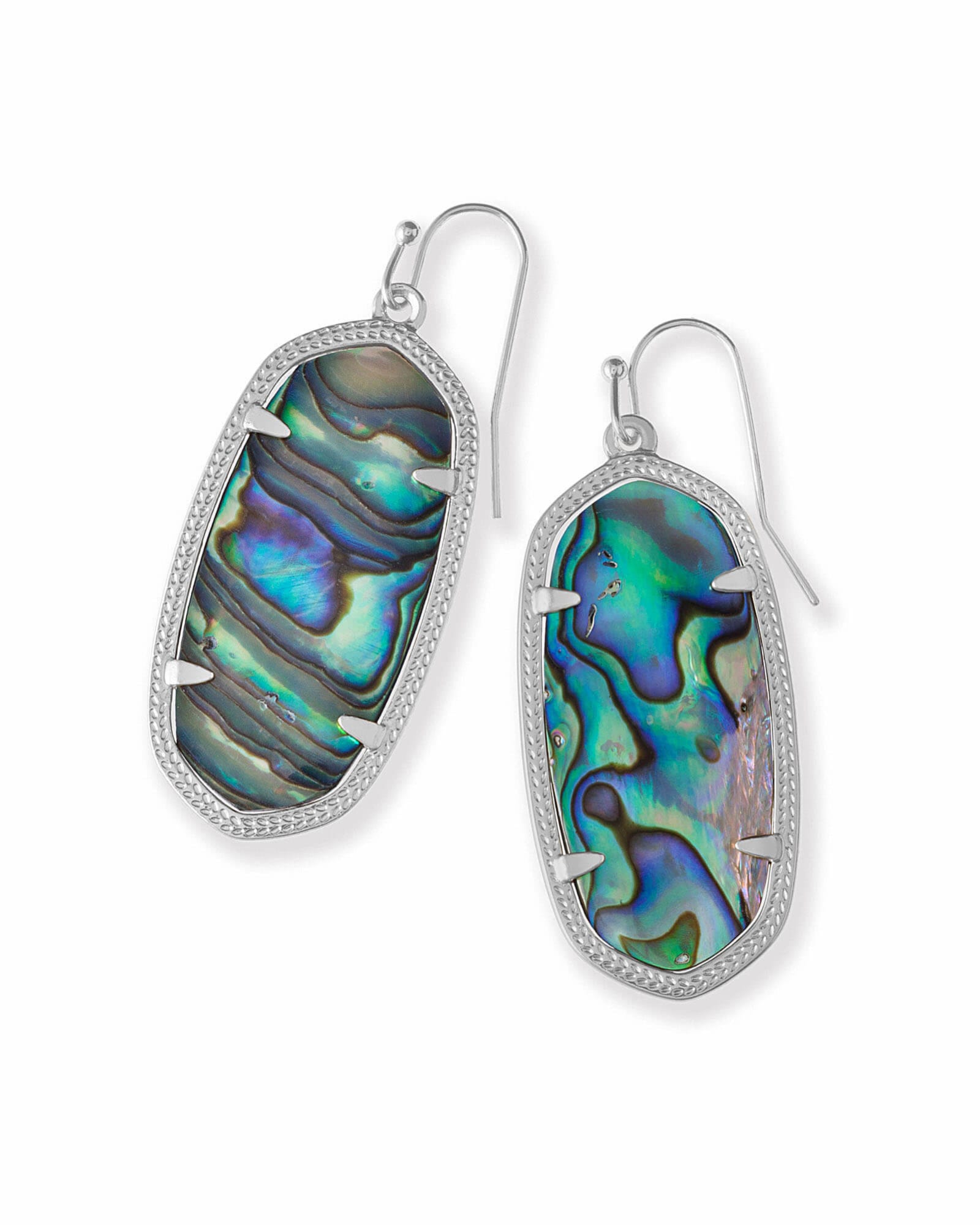 Kendra Scott Elle Silver Drop Earrings in Abalone | Shell