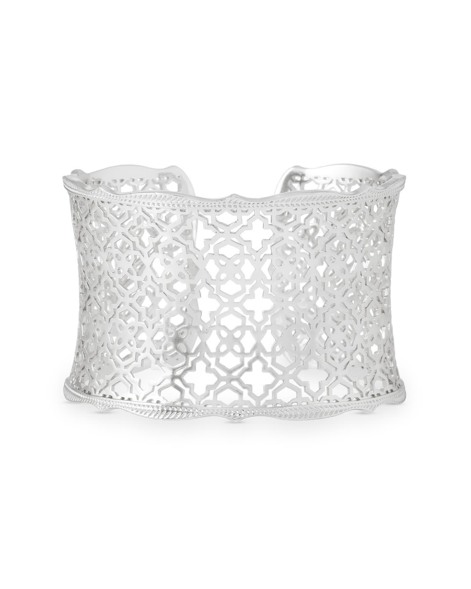 Kendra Scott Candice Silver Cuff Bracelet in Silver Filigree Mix | Plated Brass/Metal Rhodium