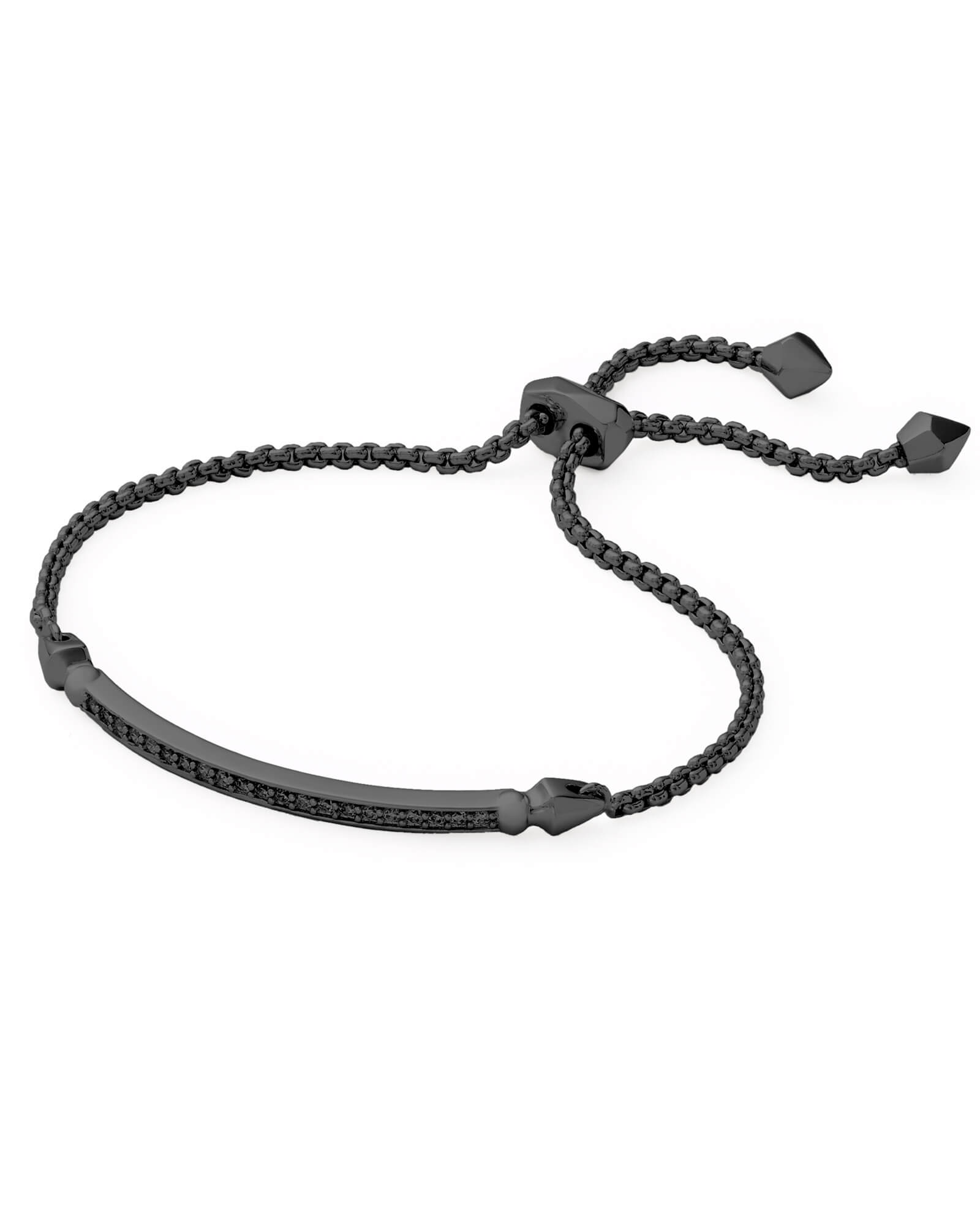 Kendra Scott Ott Adjustable Chain Bracelet in Gunmetal | Plated Brass/Nano