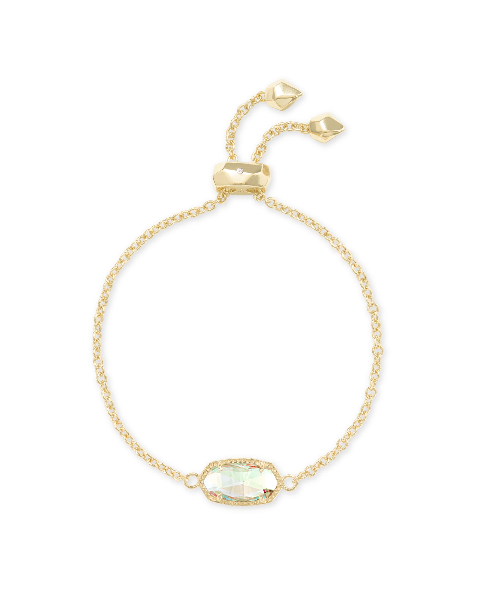 Kendra Scott Elaina Gold Adjustable Chain Bracelet in | Dichroic Glass