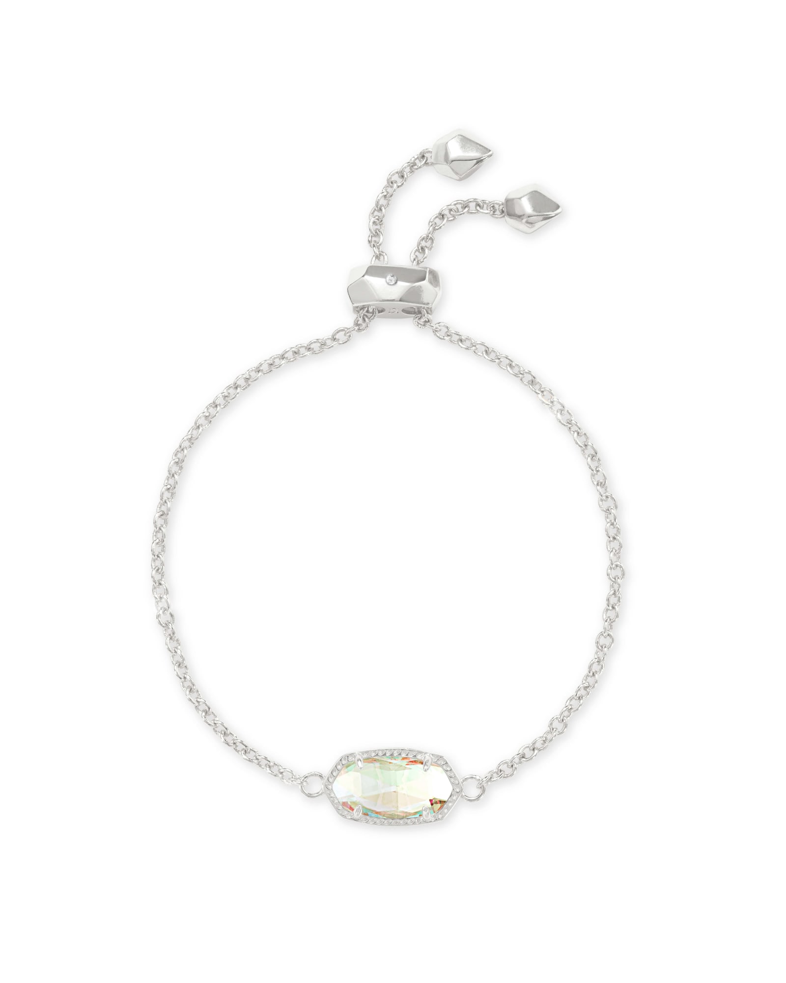 Kendra Scott Elaina Silver Adjustable Chain Bracelet in | Dichroic Glass