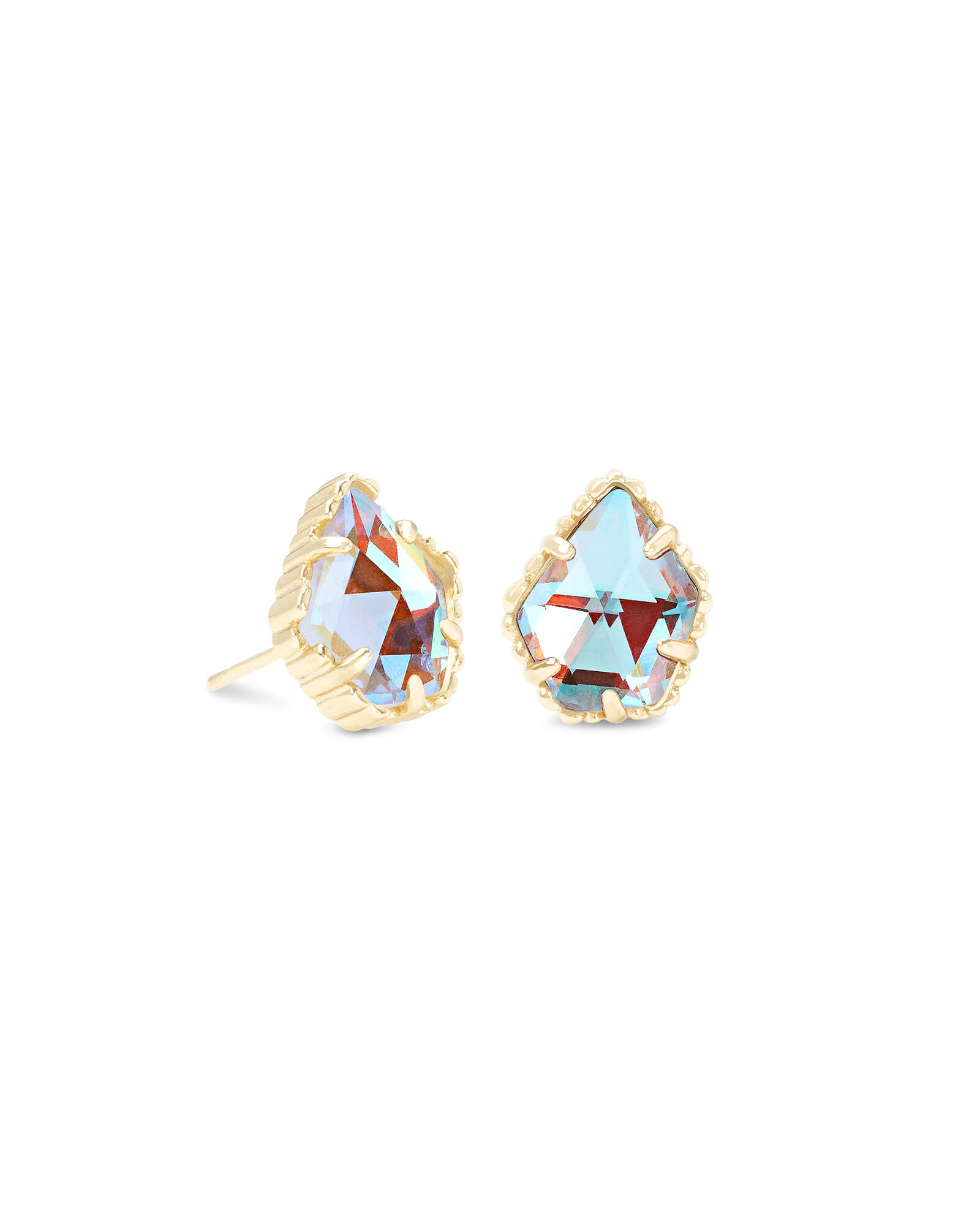 Kendra Scott Tessa Gold Stud Earrings in Dichroic Glass | Glass/Metal