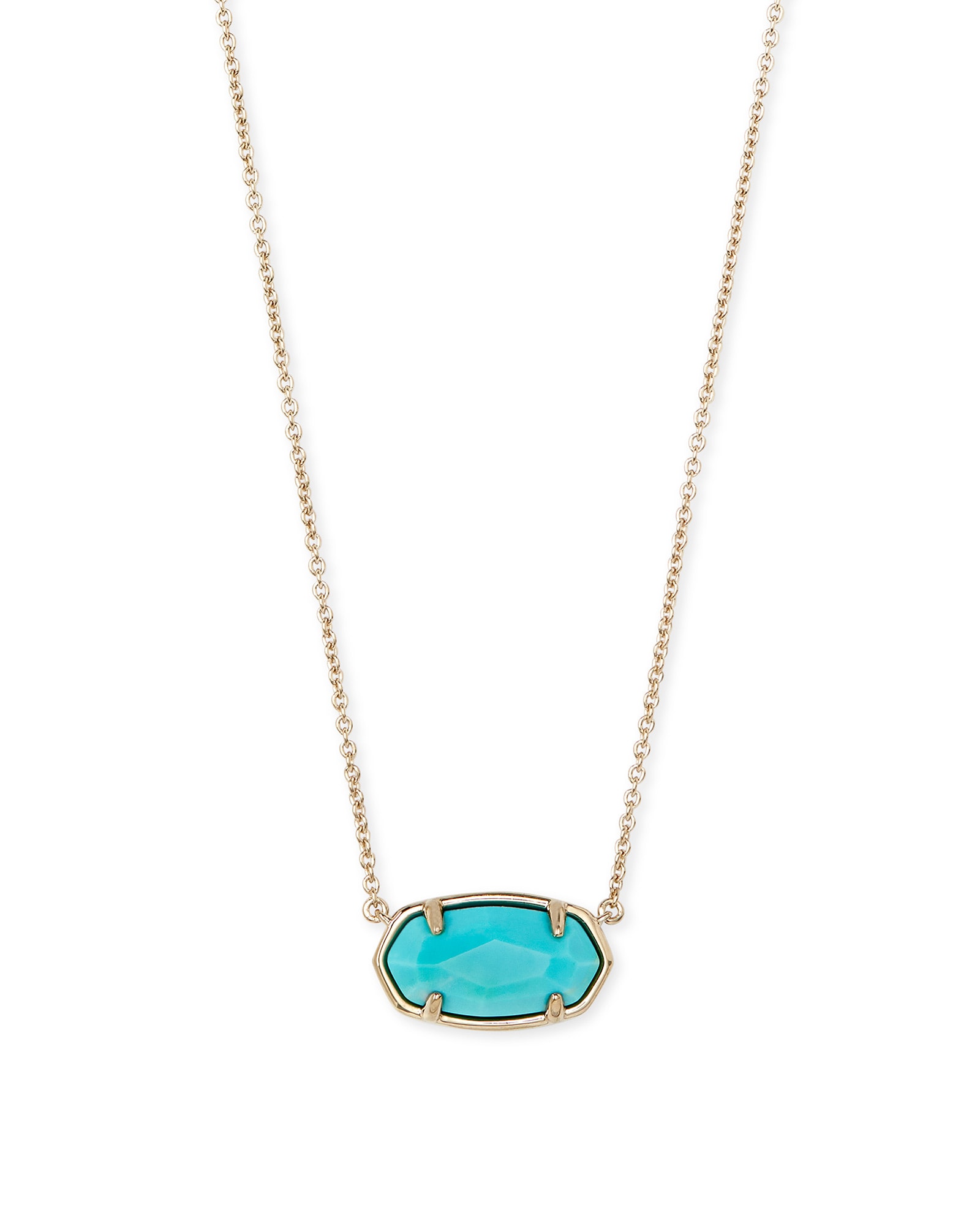 Kendra Scott Elisa 18k Gold Vermeil Pendant Necklace in Turquoise | Genuine Turquoise