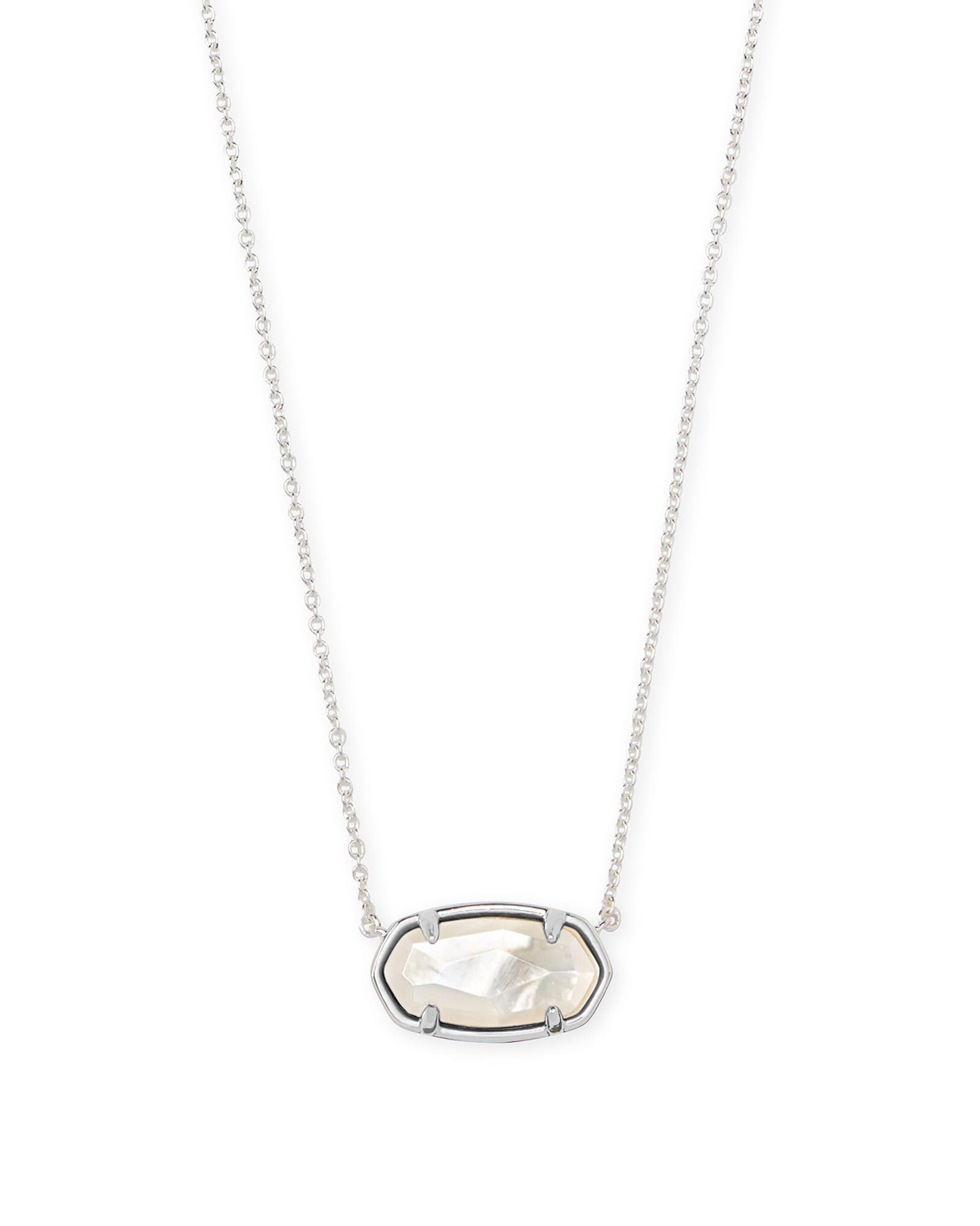 Kendra Scott Elisa Sterling Silver Pendant Necklace in Ivory Mother-of-Pearl | Mother Of Pearl