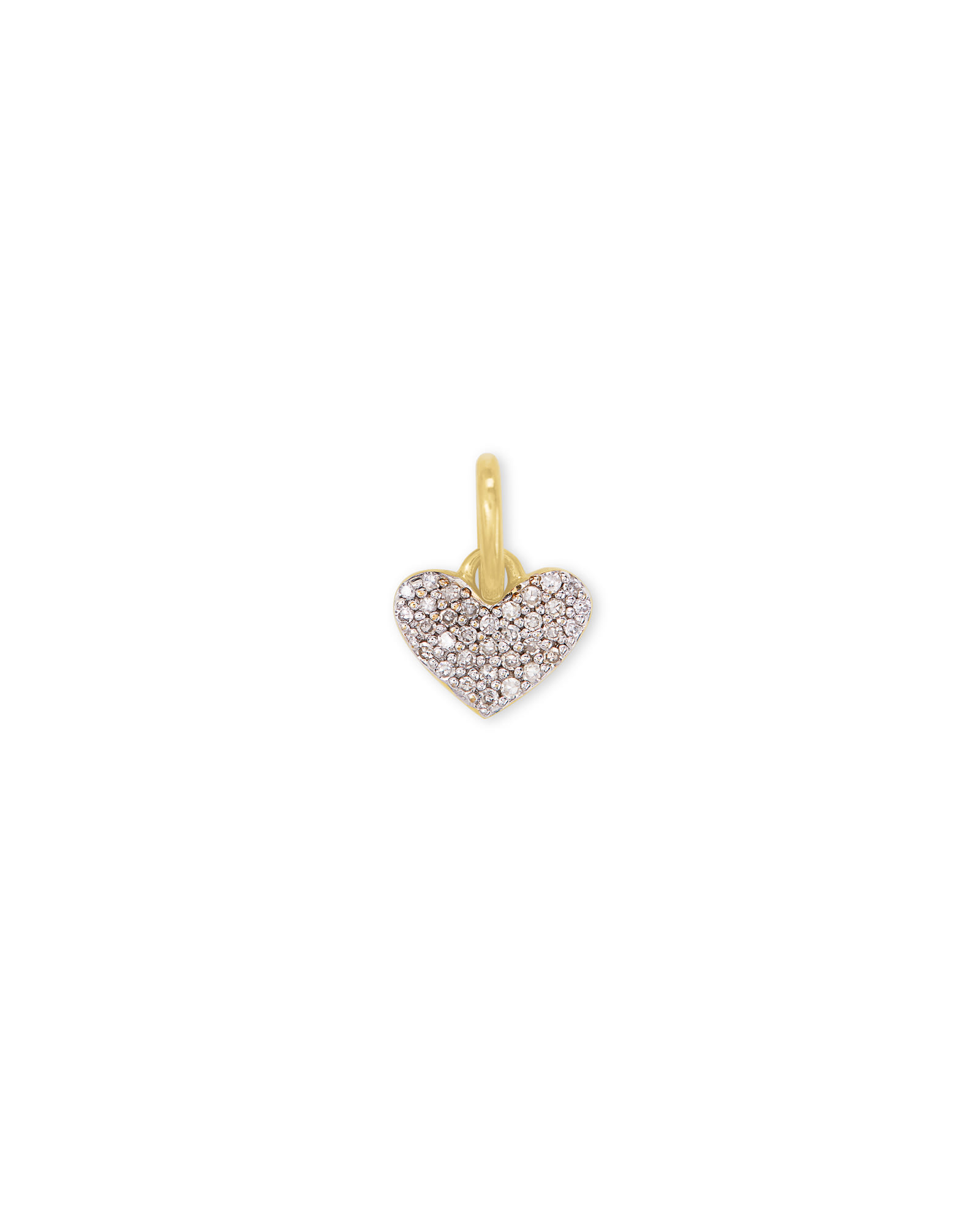 Kendra Scott Ari 18k Gold Vermeil Pave Heart Charm in White Diamond | Sterling Silver/Diamonds