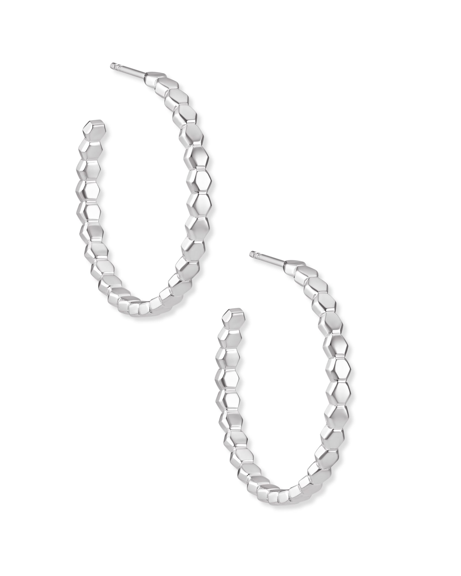 Kendra Scott Davis Small Hoop Earrings in Sterling Silver | Metal