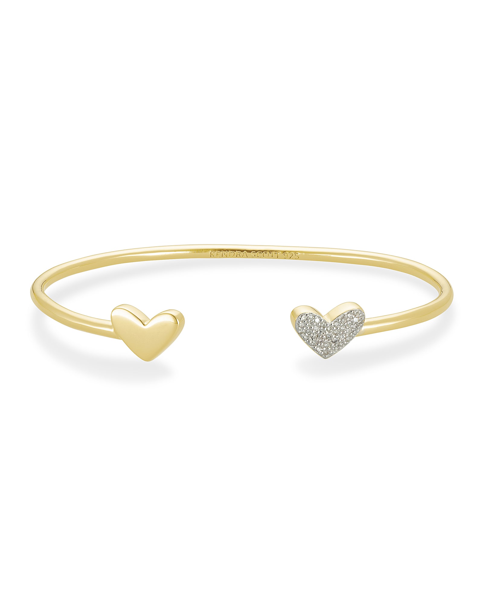 Kendra Scott Ari Heart 18k Gold Vermeil Cuff Bracelet in White Diamond | Diamonds