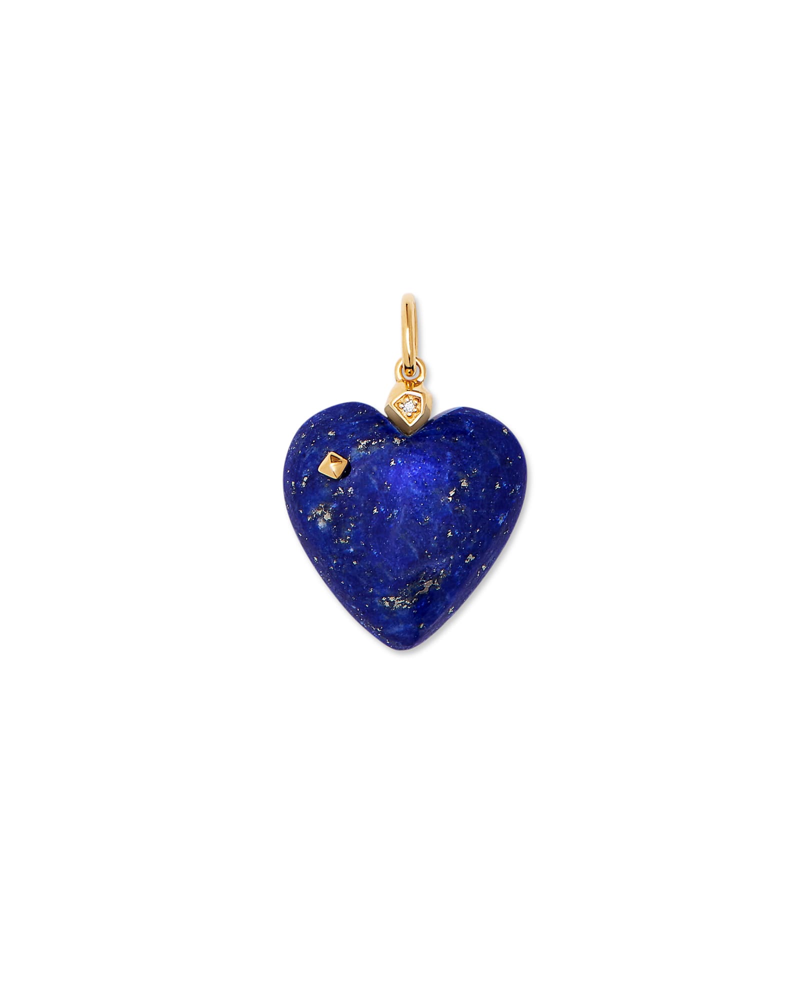 Kendra Scott Angie Carved Heart Charm in 18K Gold Vermeil | Lapis