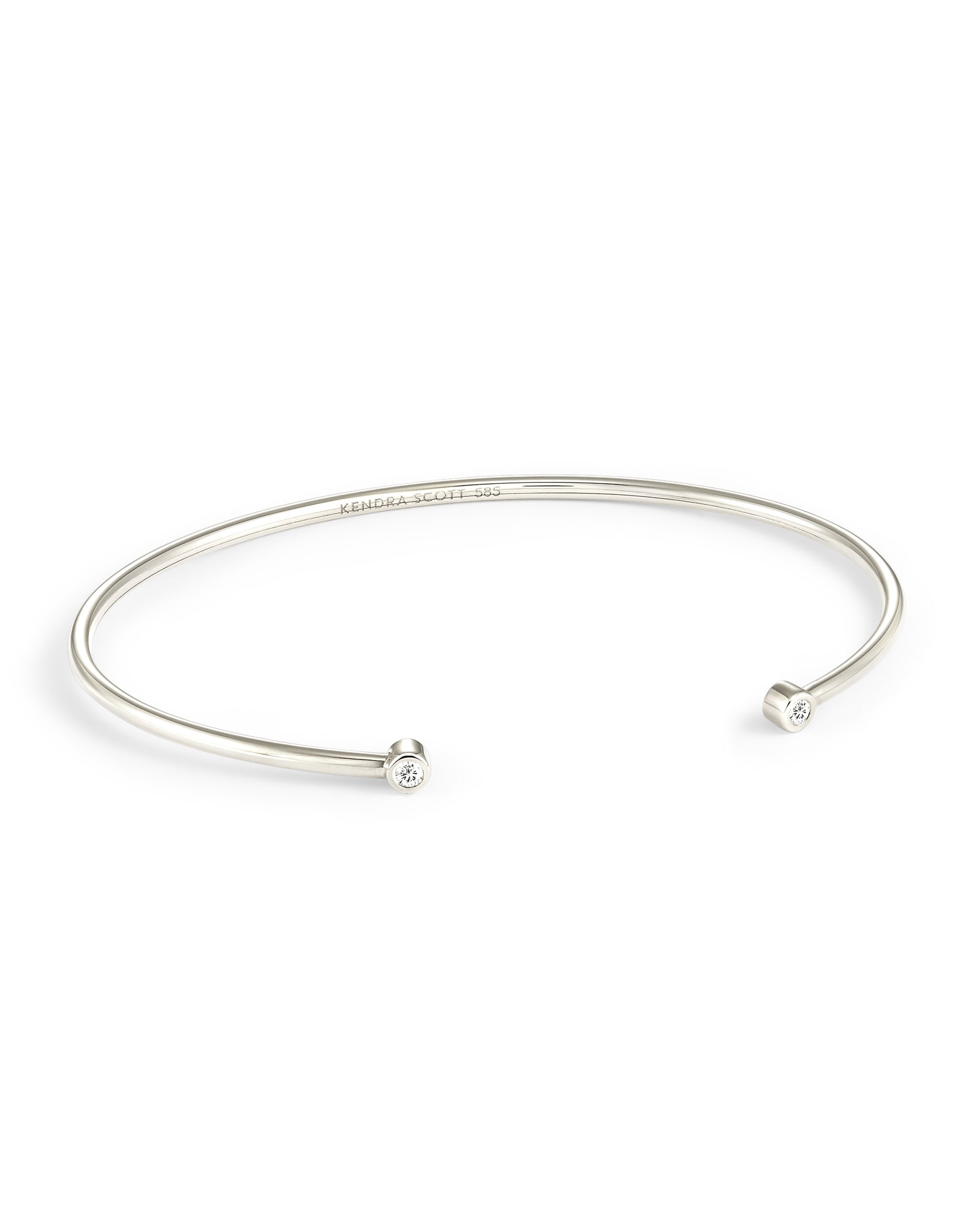 Kendra Scott Audrey 14k White Gold Cuff Bracelet in White Diamond | Diamonds