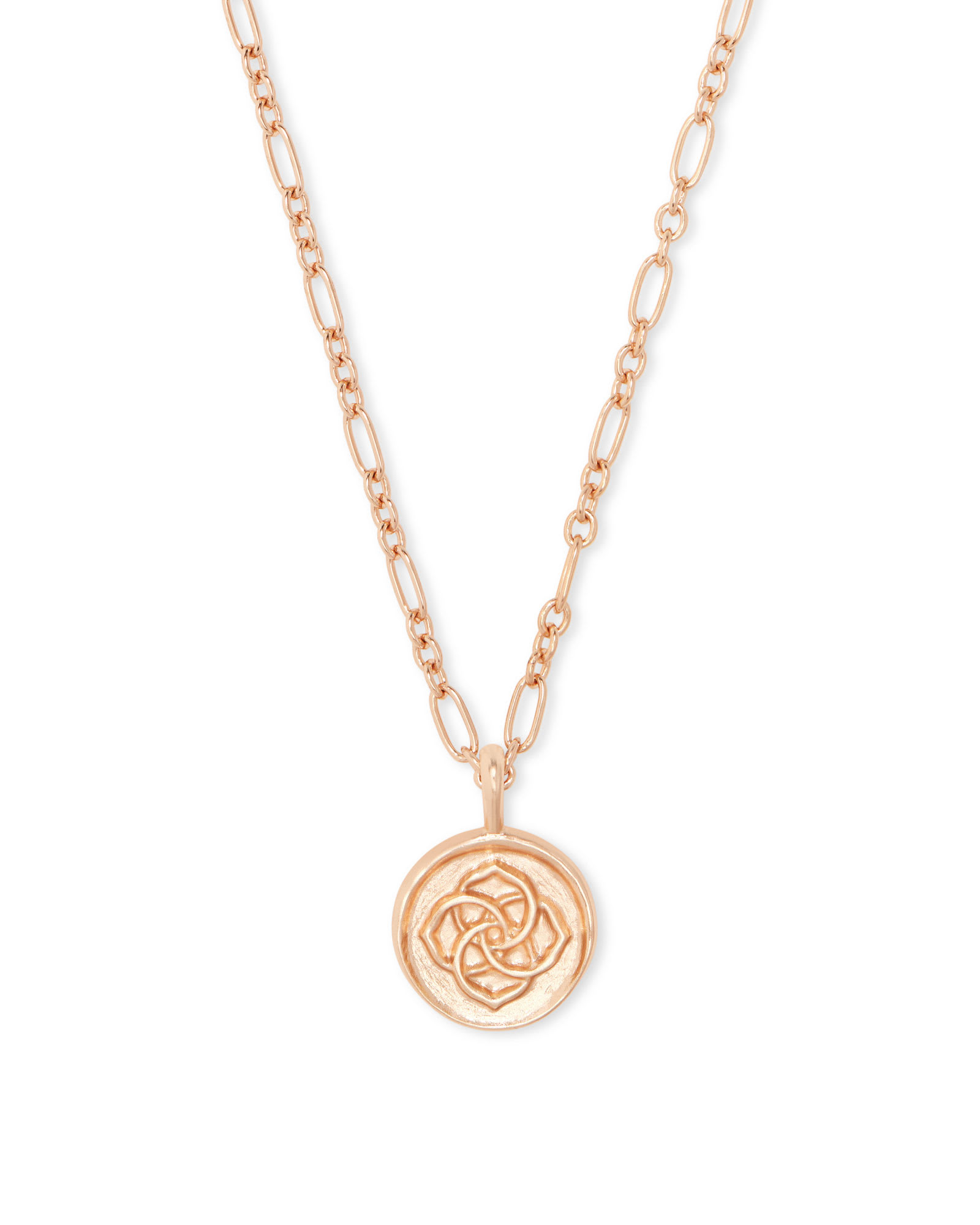 Kendra Scott Dira Coin Pendant in Rose Gold Necklace | Plated Brass