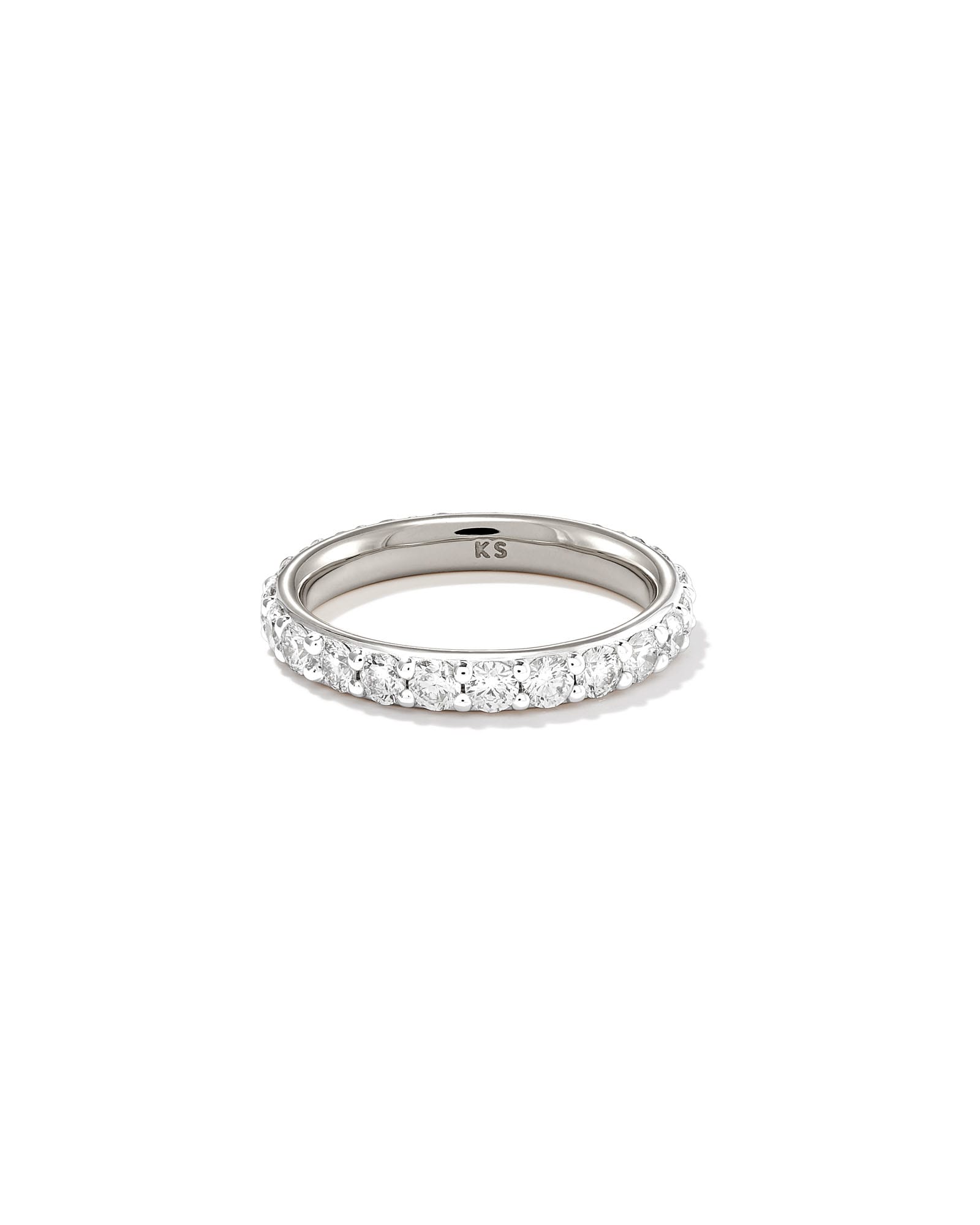 Kendra Scott Marilyn 14k White Gold Full Eternity Band Ring in White Diamond, 1.5ct | Diamonds