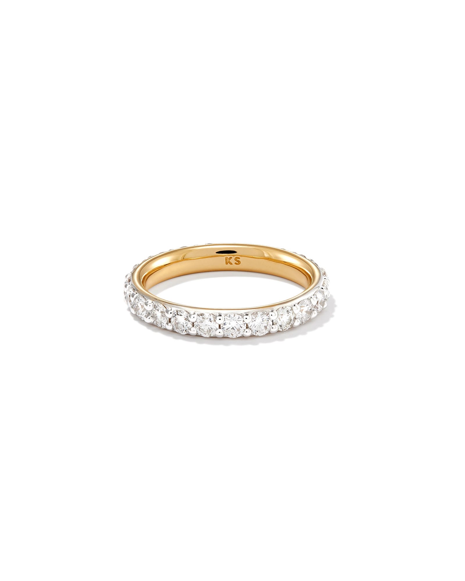 Kendra Scott Marilyn 14k Yellow Gold Full Eternity Band Ring in White Diamond, 1.5ct | Diamonds | Size 5