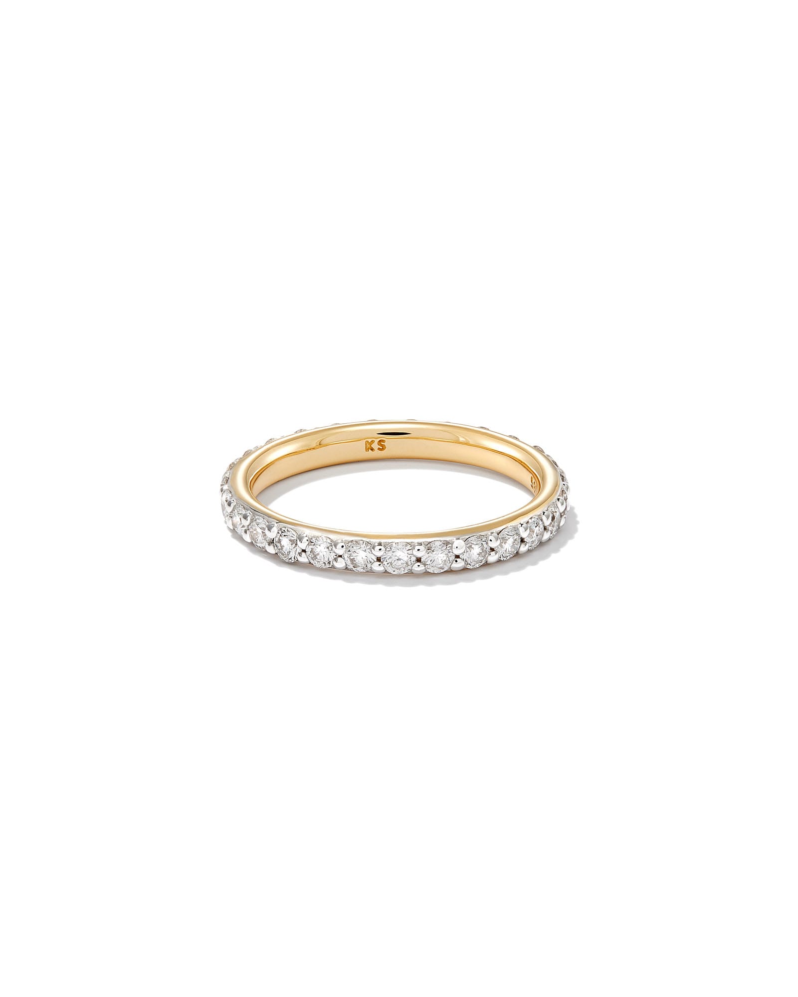 Kendra Scott Marilyn 14k Yellow Gold Full Eternity Band Ring in White Diamond, 1ct | Diamonds | Size 5