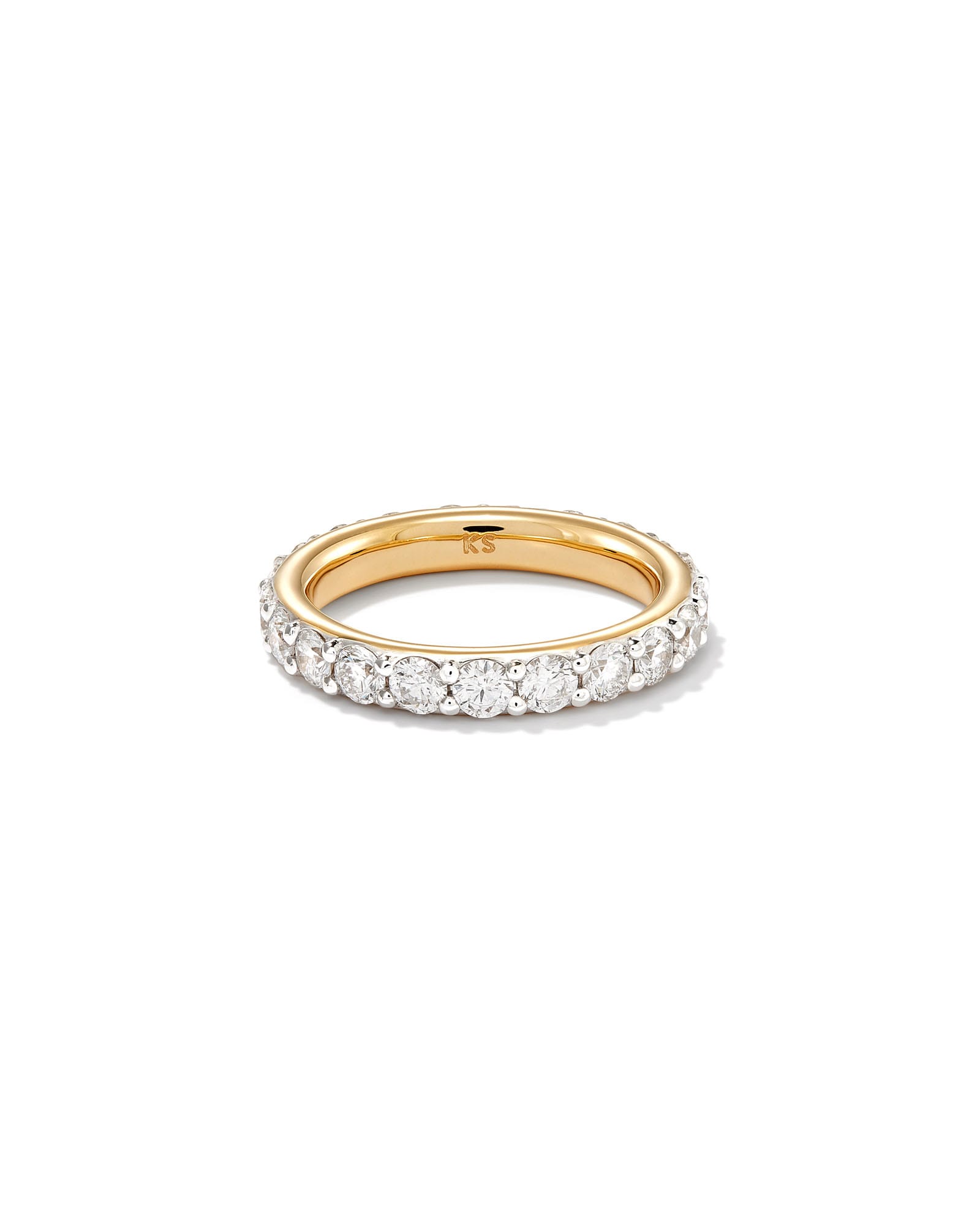 Kendra Scott Marilyn 14k Yellow Gold Full Eternity Band Ring in White Diamond, 2ct | Diamonds