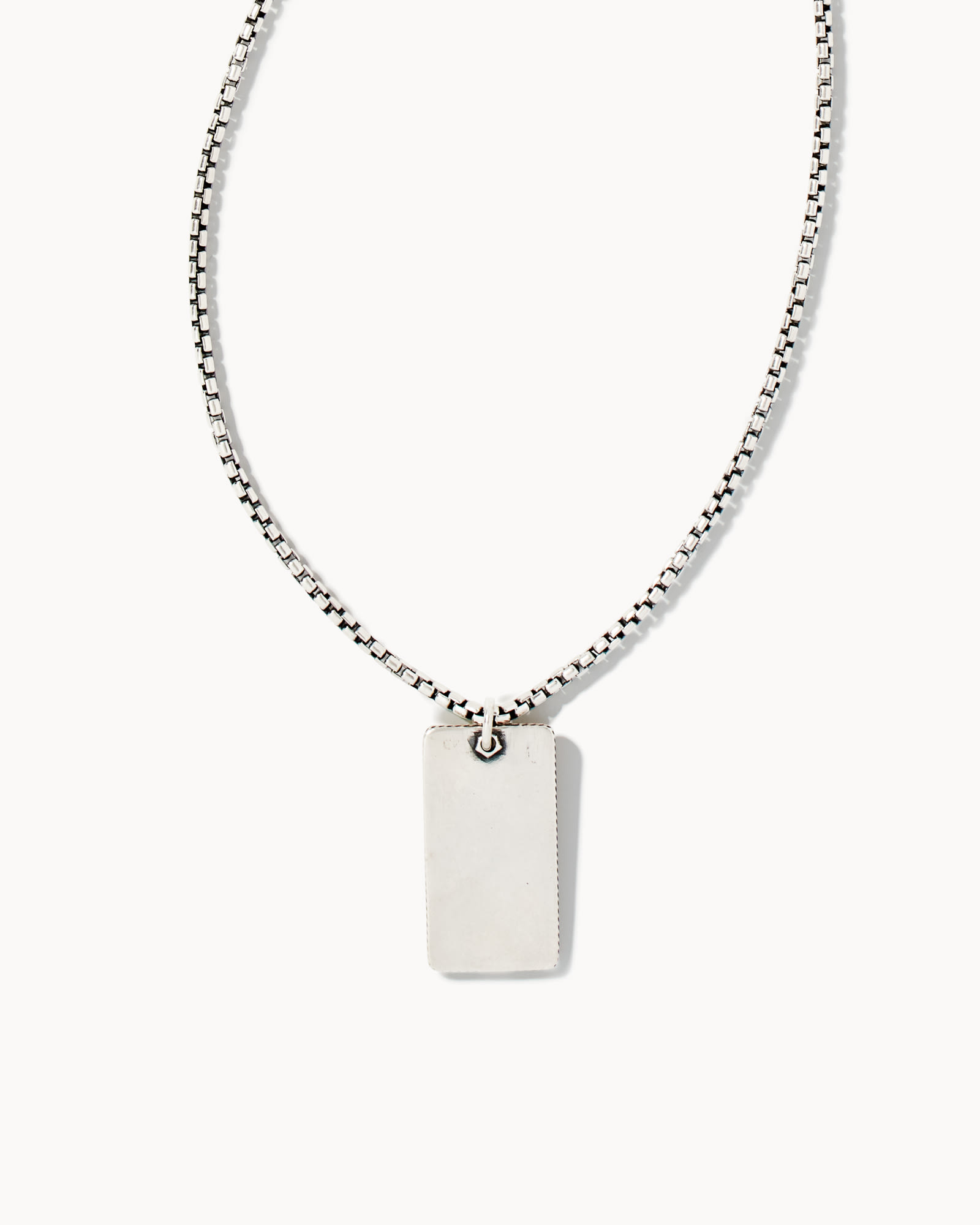 Kendra Scott Men's Dog Tag Necklace in Oxidized | Sterling Silver