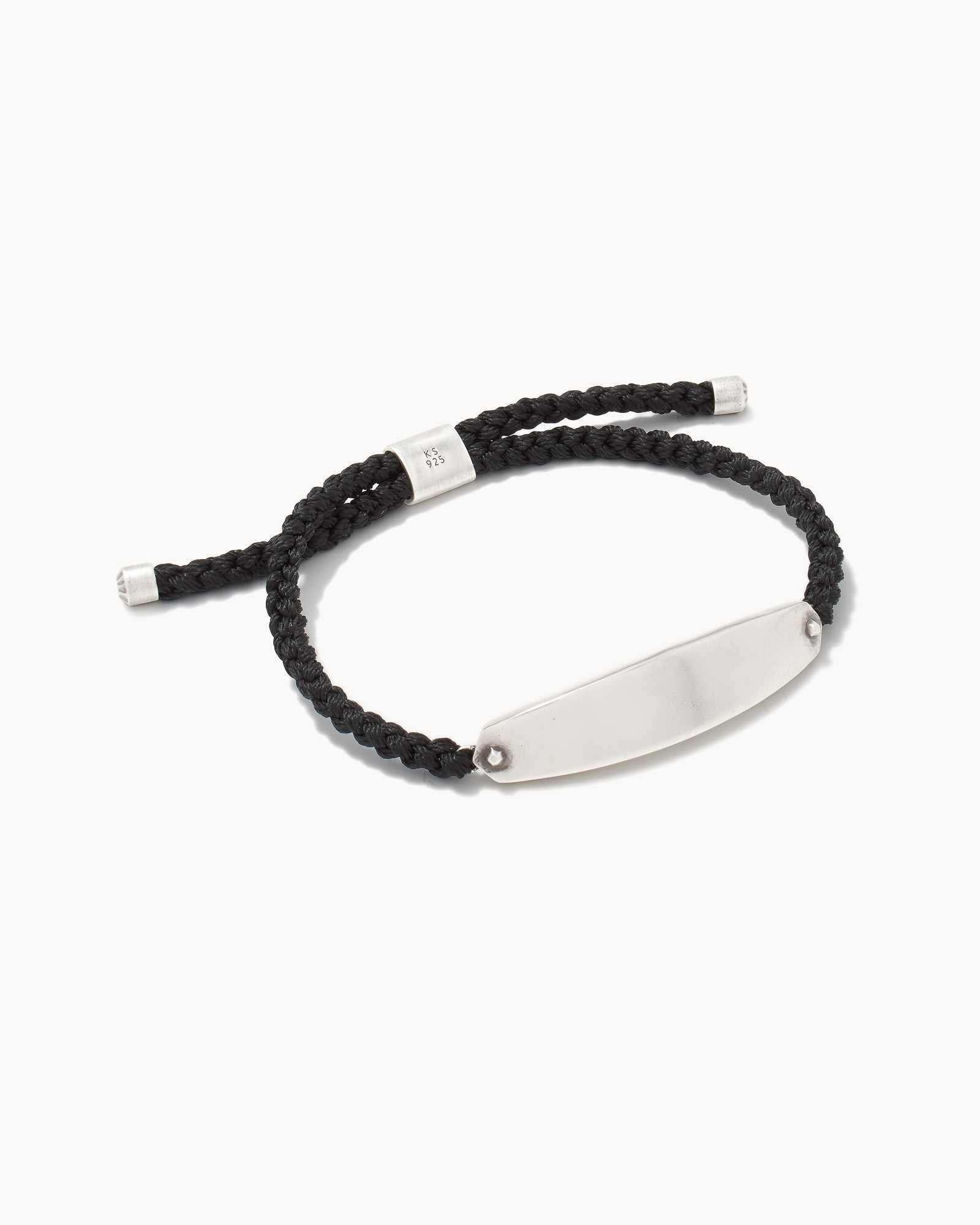 Kendra Scott Men's Robert Oxidized Sterling Silver Corded Bracelet in Black | Black Cord