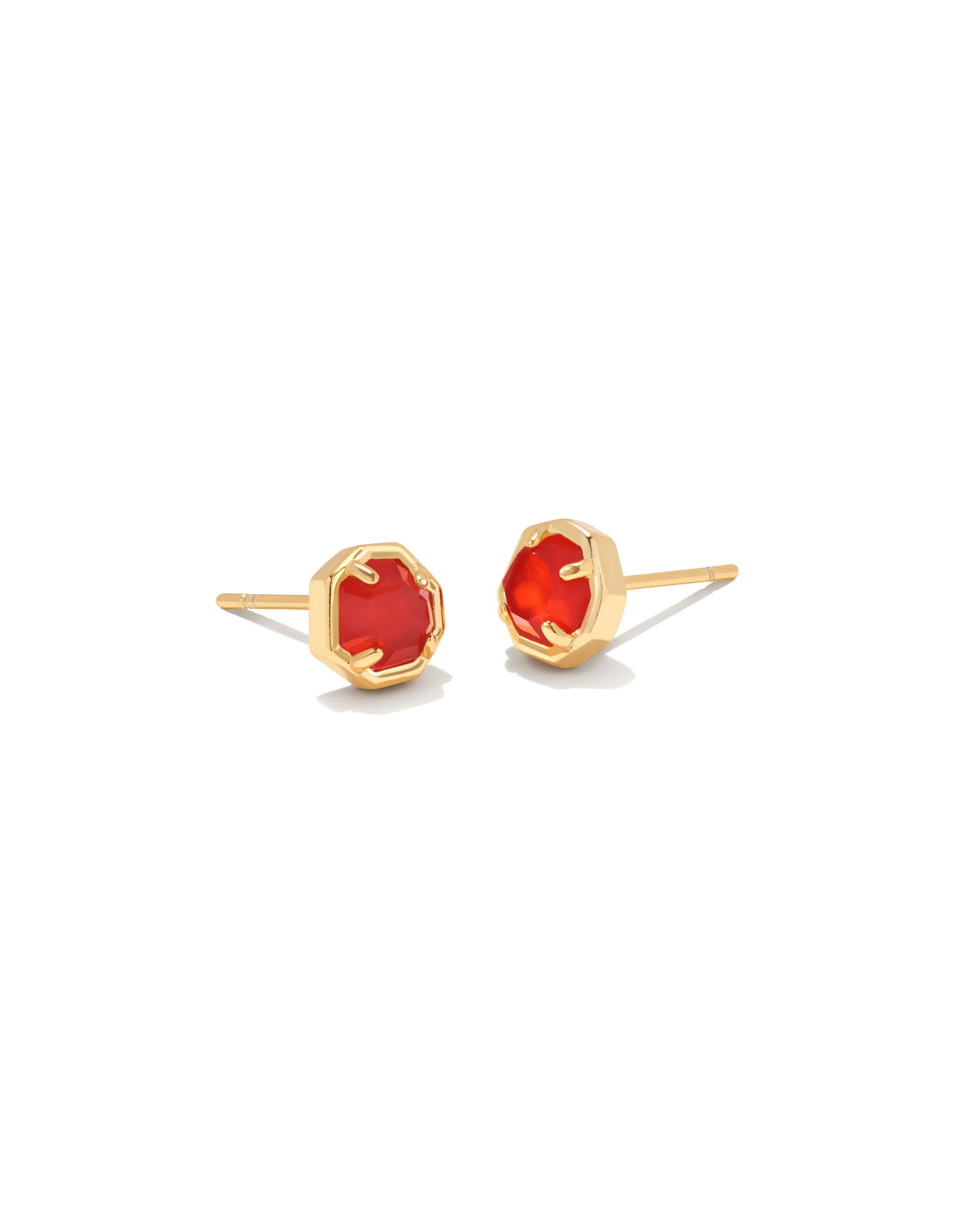 Kendra Scott Nola Gold Stud Earrings in Red Illusion | Glass/Mother Of Pearl