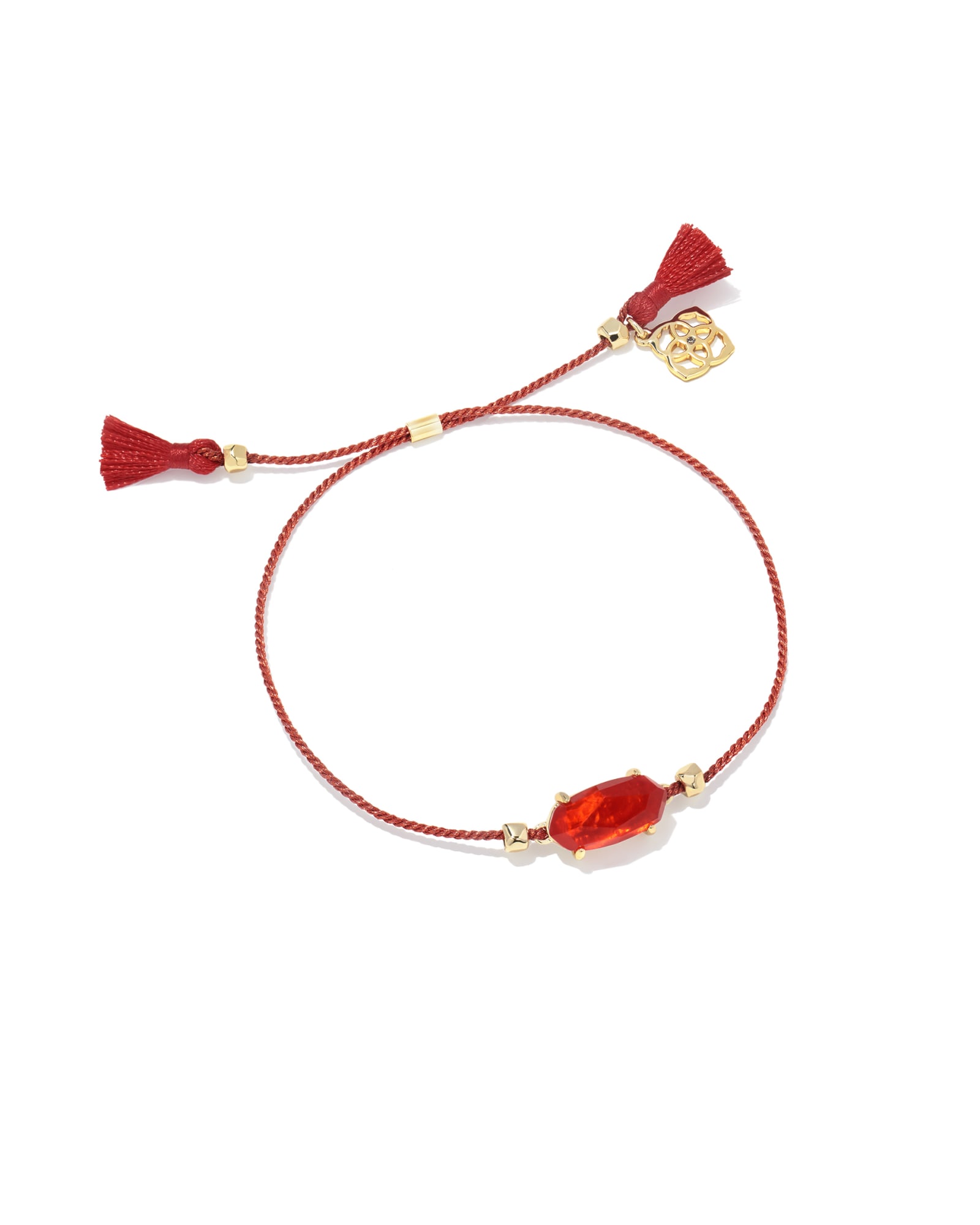 Kendra Scott Everlyne Red Cord Friendship Bracelet in Red Illusion | Mother Of Pearl/Glass
