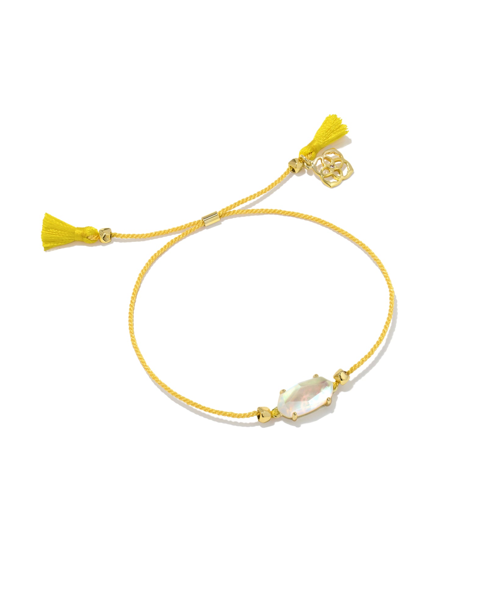 Kendra Scott Everlyne Yellow Cord Friendship Bracelet | Dichroic Glass