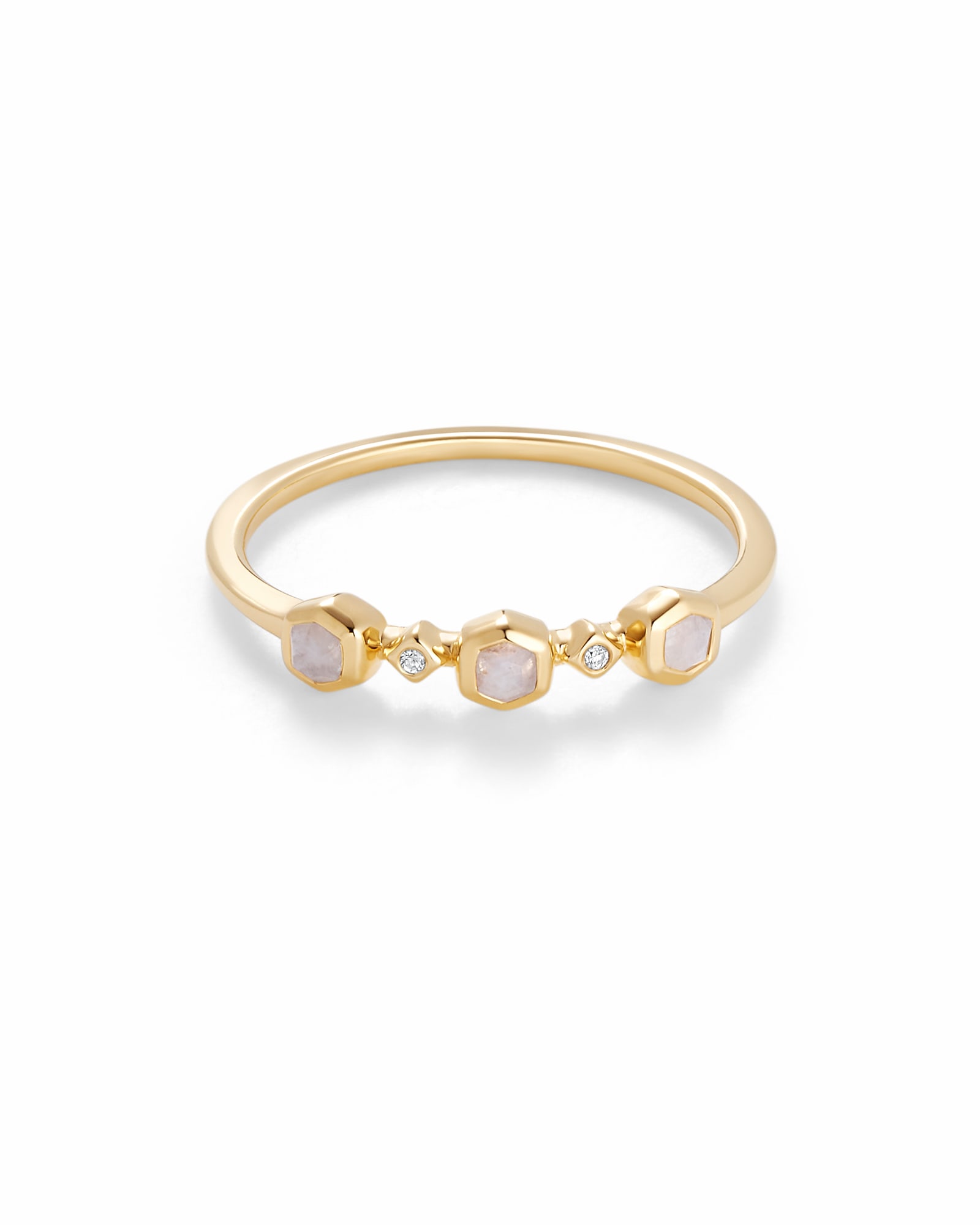 Cailin Gold Crystal Band Ring in White Crystal