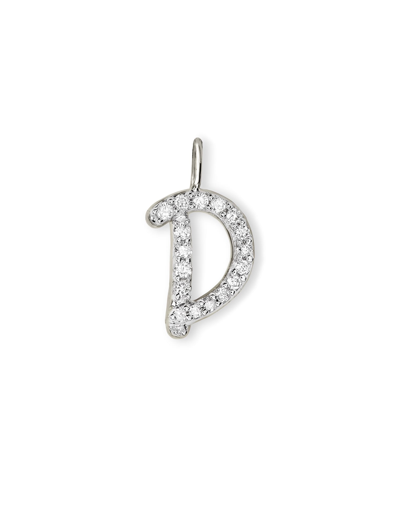 Kendra Scott 14k White Gold Letter D Charm in White Diamond | Diamonds