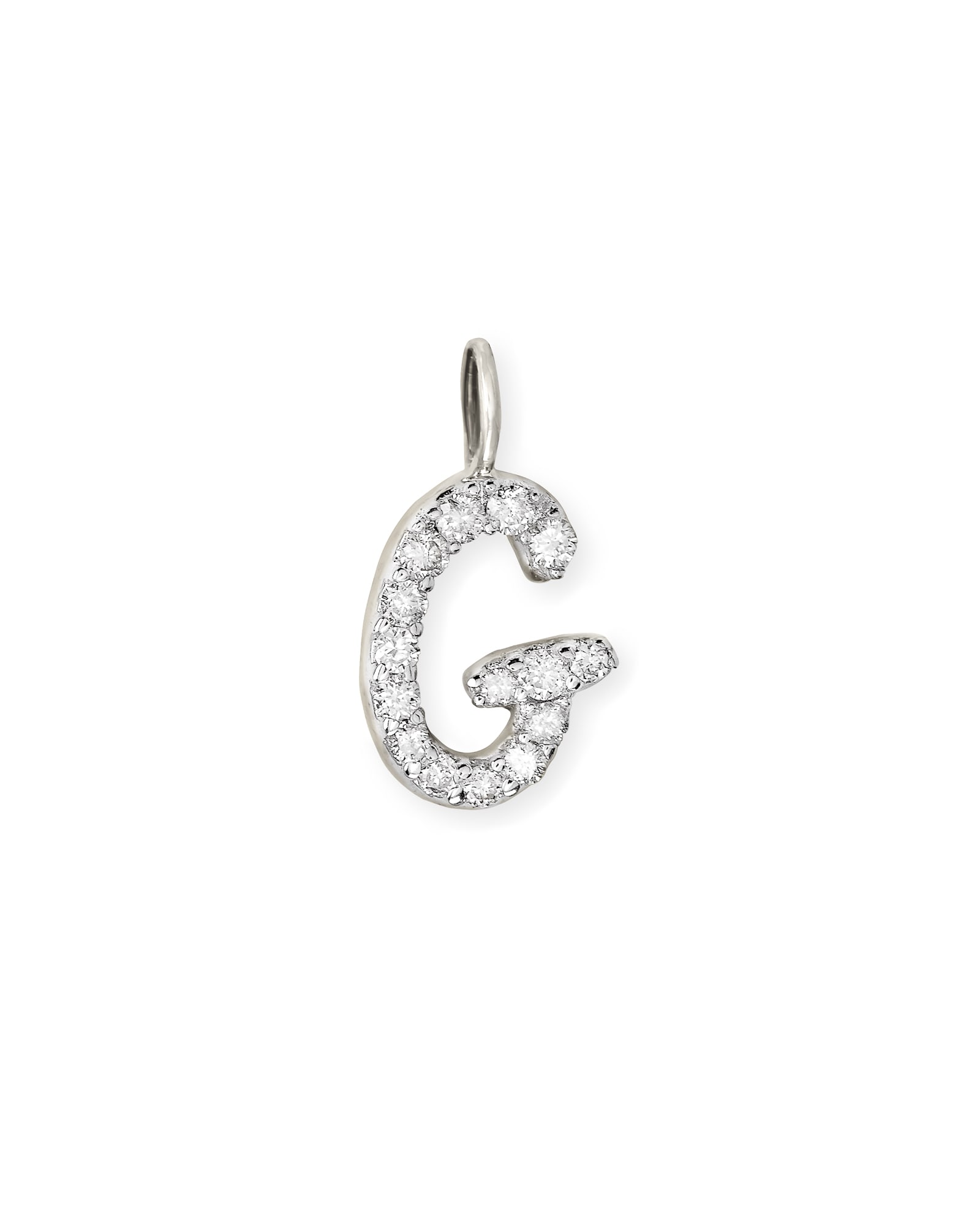 Kendra Scott 14k White Gold Letter G Charm in White Diamond | Diamonds