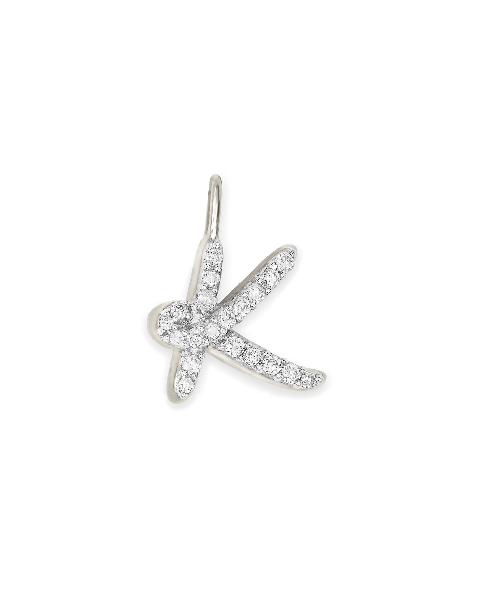 Kendra Scott 14k White Gold Letter K Charm in White Diamond | Diamonds