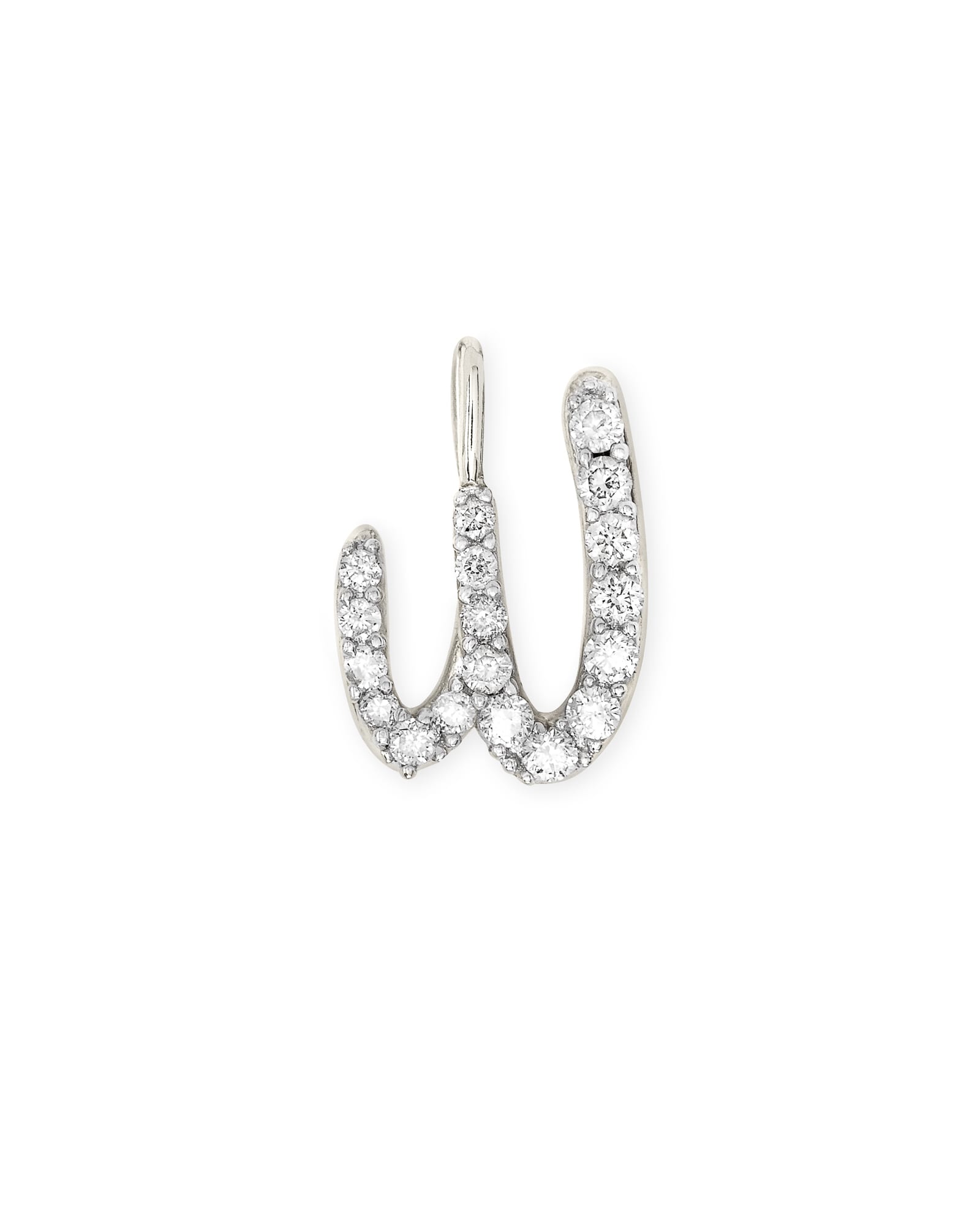 Kendra Scott 14k White Gold Letter W Charm in White Diamond | Diamonds