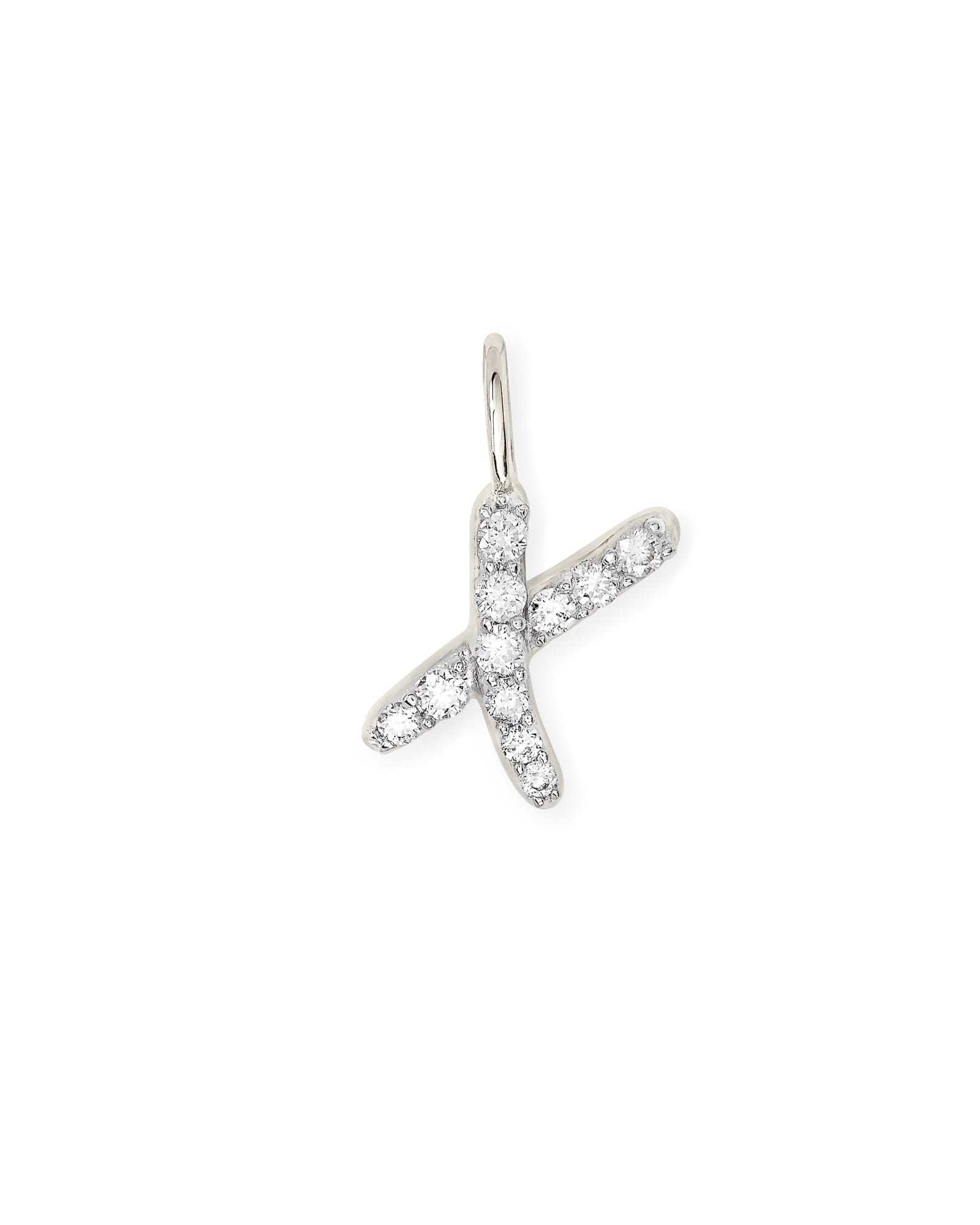 Kendra Scott 14k White Gold Letter X Charm in White Diamond | Diamonds