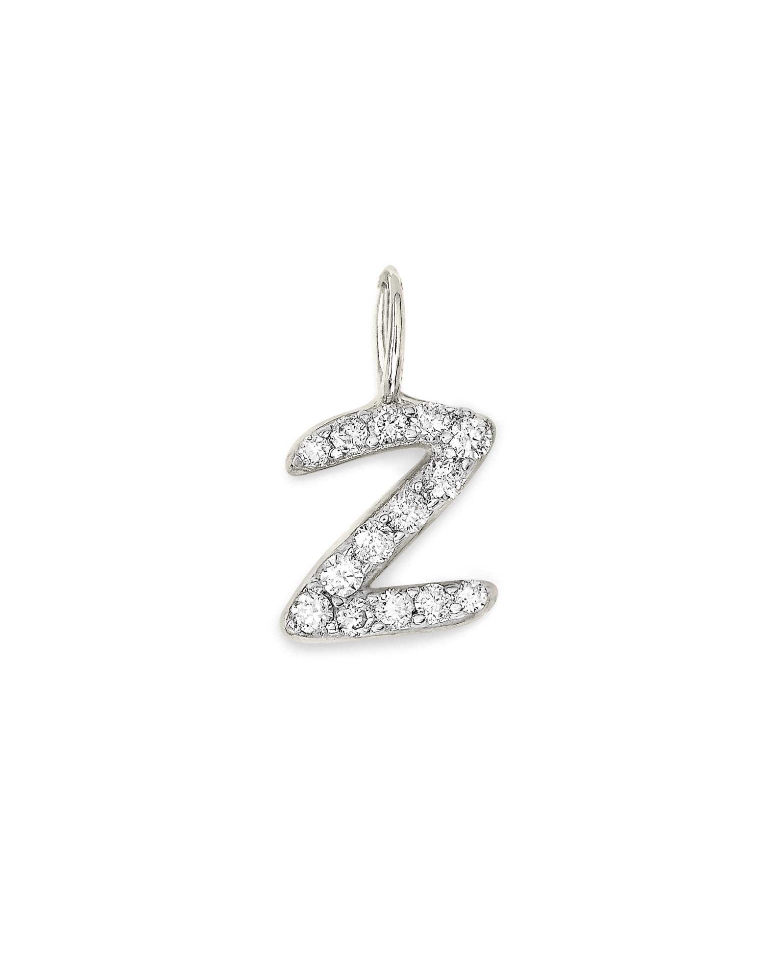 Kendra Scott 14k White Gold Letter Z Charm in White Diamond | Diamonds