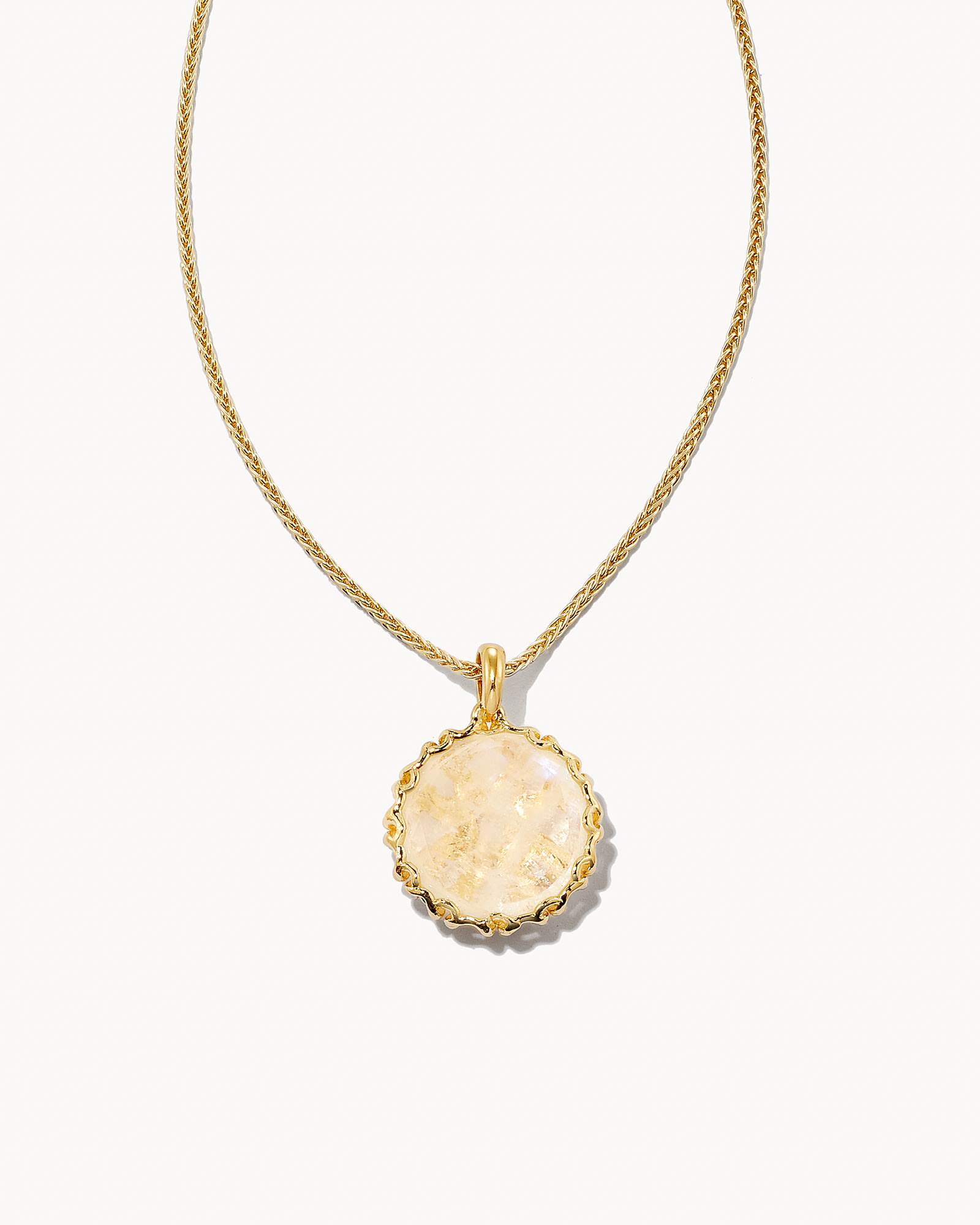 Kendra Scott Jane 18k Yellow Gold Vermeil Pendant Necklace in Rainbow | Moonstone