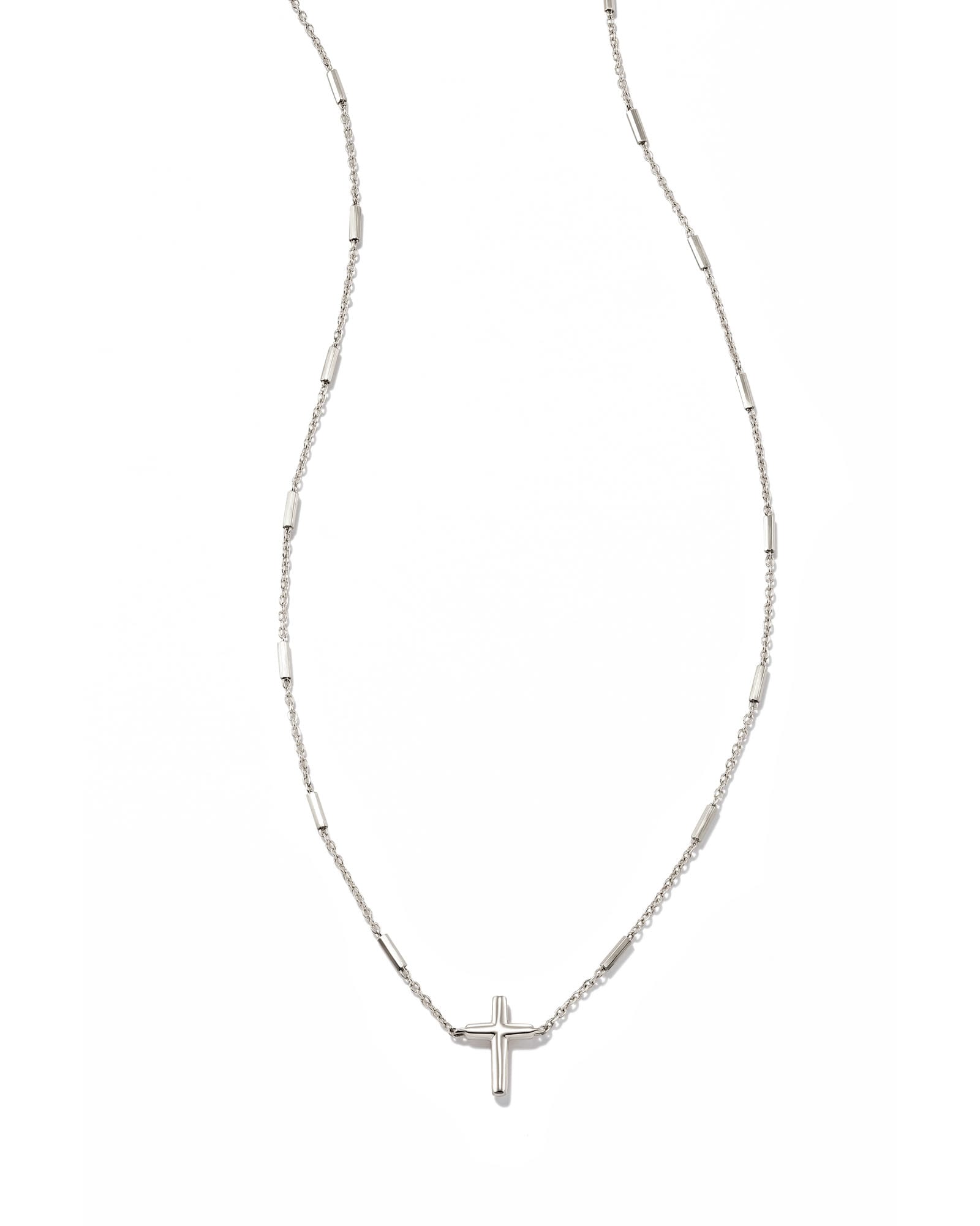 Kendra Scott Delicate Cross Pendant Necklace in 14k White Gold | Metal