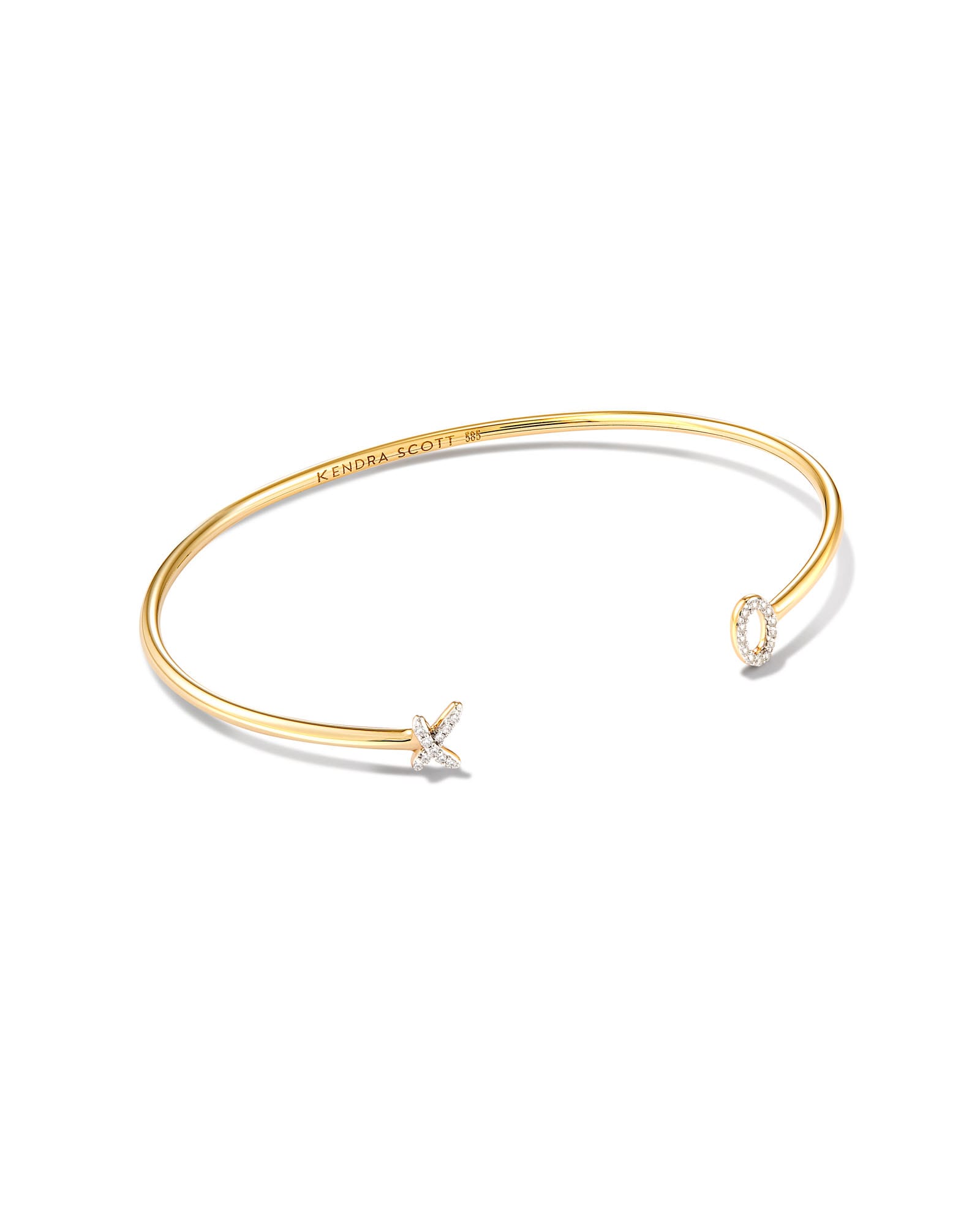 Kendra Scott XO 14k Yellow Gold Cuff Bracelet in White Diamond | Diamonds