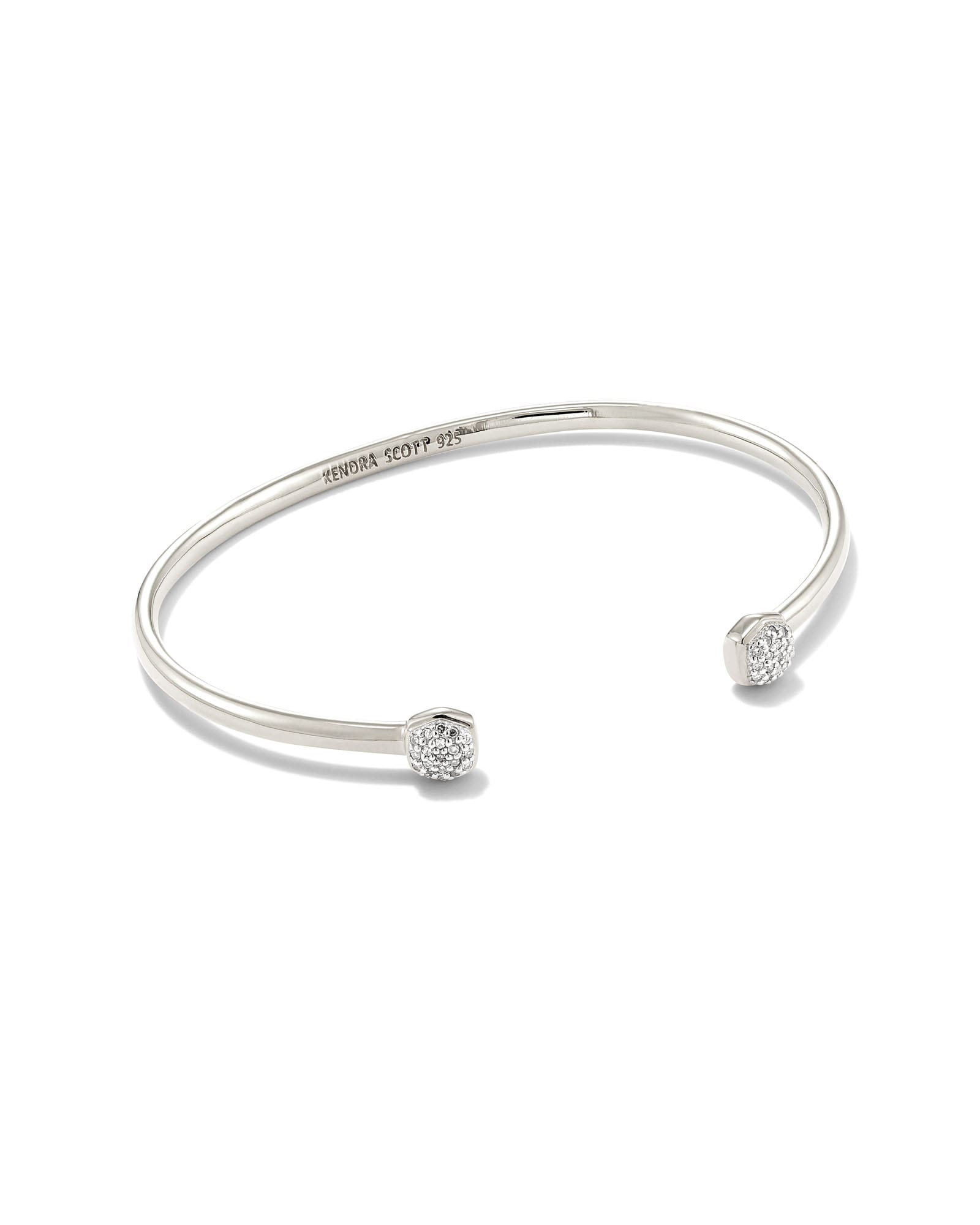 Kendra Scott Davie Sterling Silver Double Diamond Cuff Bracelet in White Diamond | Diamonds