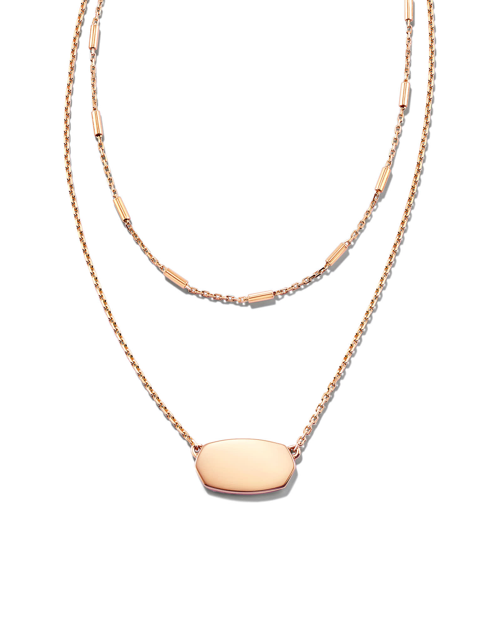 Kendra Scott Elisa Multi Strand Necklace in 18k Rose Gold Vermeil | Sterling Silver