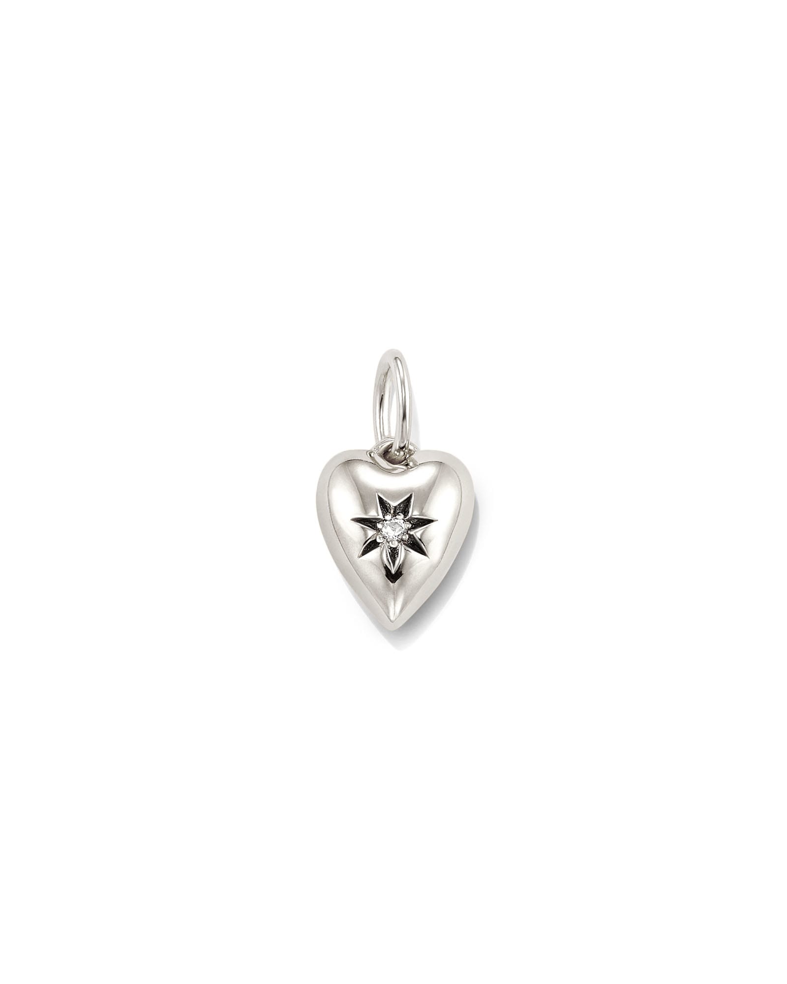 Kendra Scott Heart Sterling Silver Charm in White | Sapphire