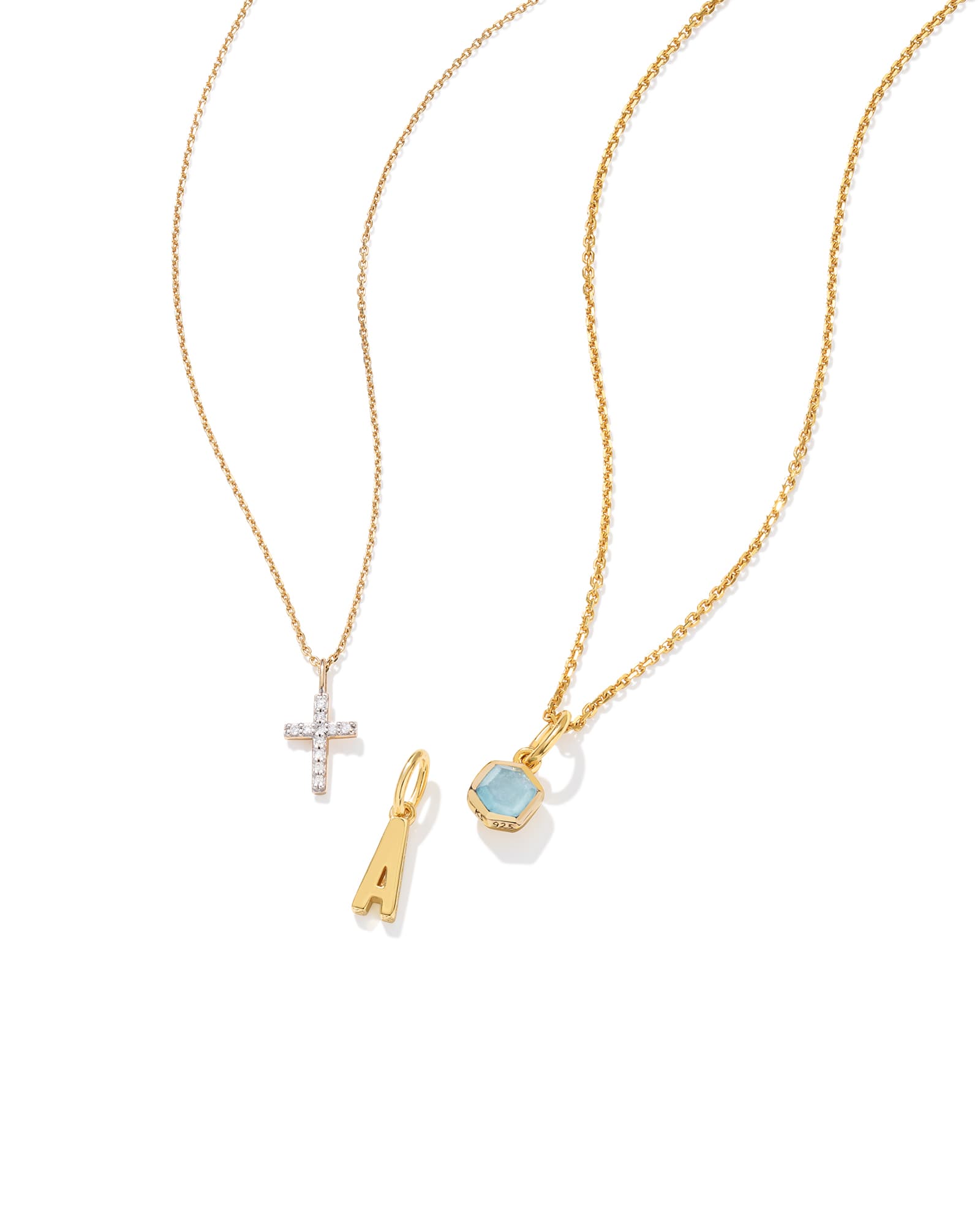 Kendra Scott Birthstone, Cross, and Letter Necklace Set