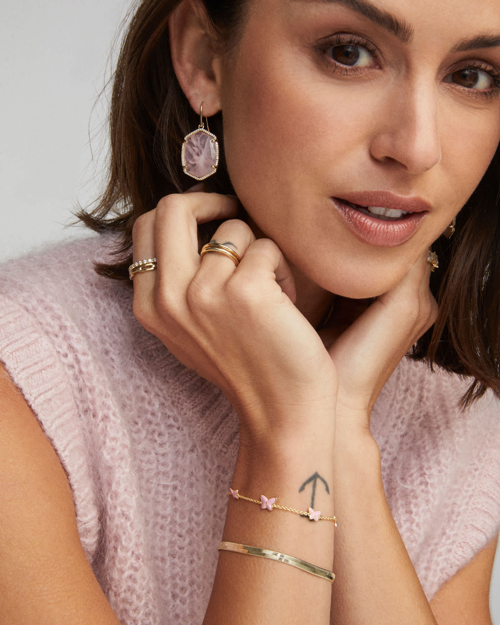 Elaina Gold Adjustable Chain Bracelet in Peridot Illusion