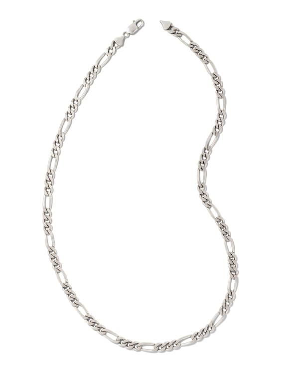 Figaro Chain Necklace in Oxidized Sterling Silver