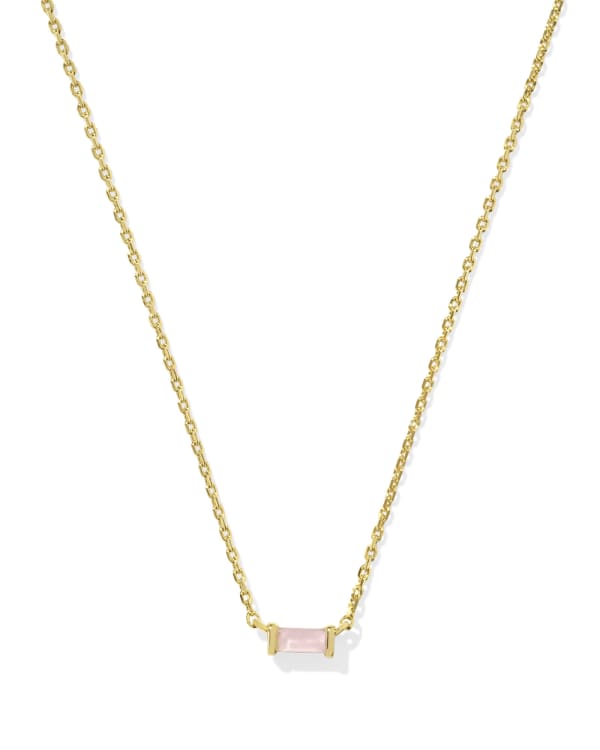 Juliette Gold Pendant Necklace in Rose Quartz